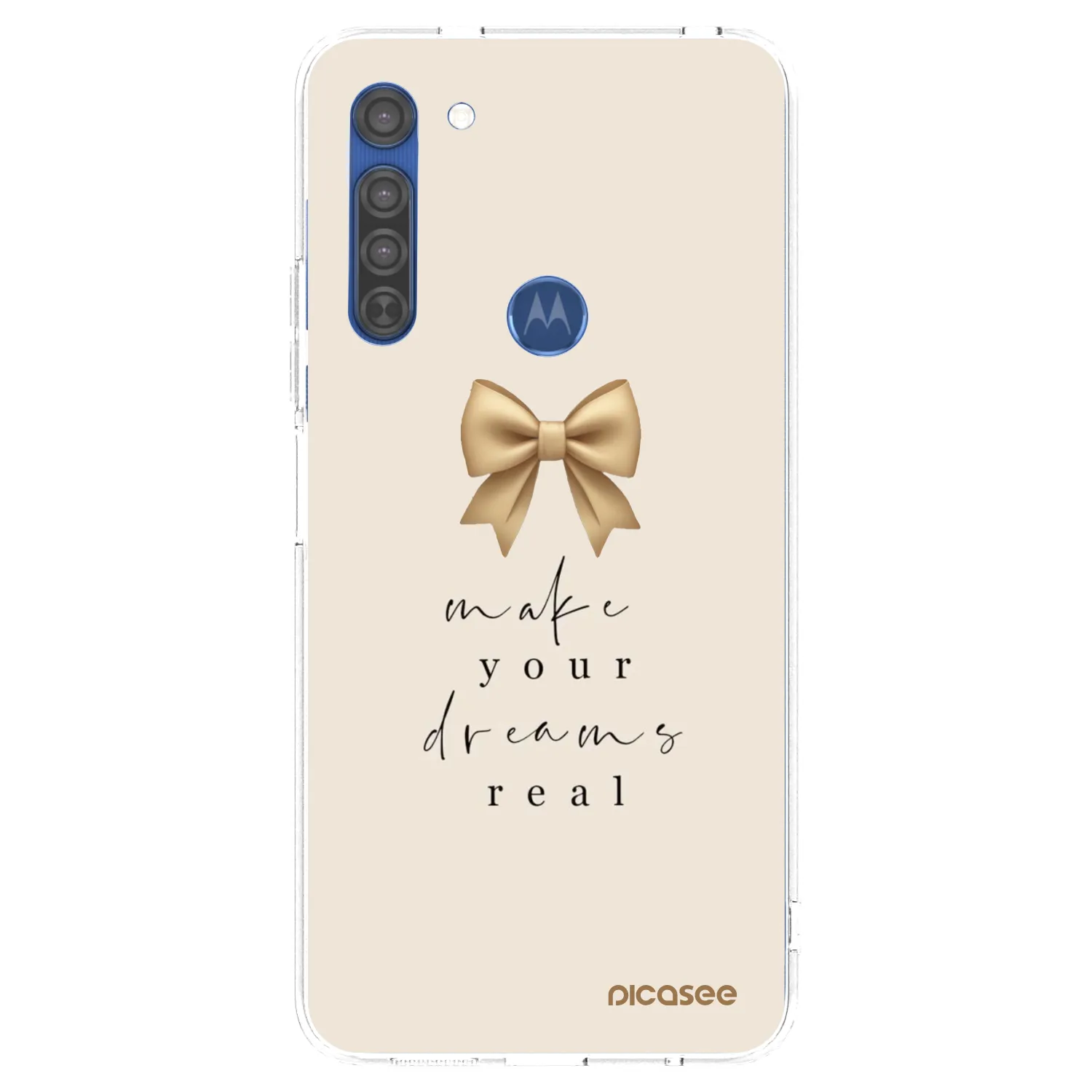 Picasee silikonska prozirna maskica za Motorola Moto G8 - Golden Dream
