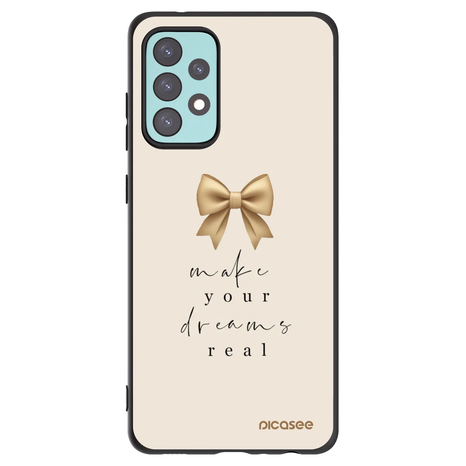 Picasee crna silikonska maskica za Samsung Galaxy A72 A725F - Golden Dream