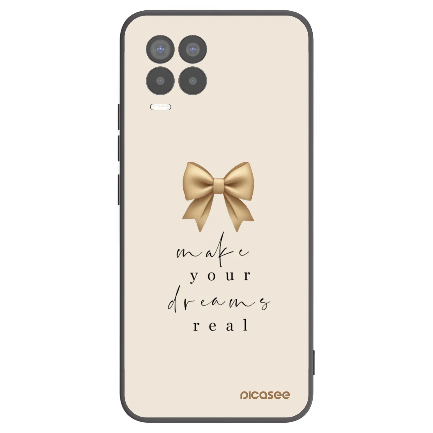 Picasee crna silikonska maskica za Realme 8 Pro - Golden Dream