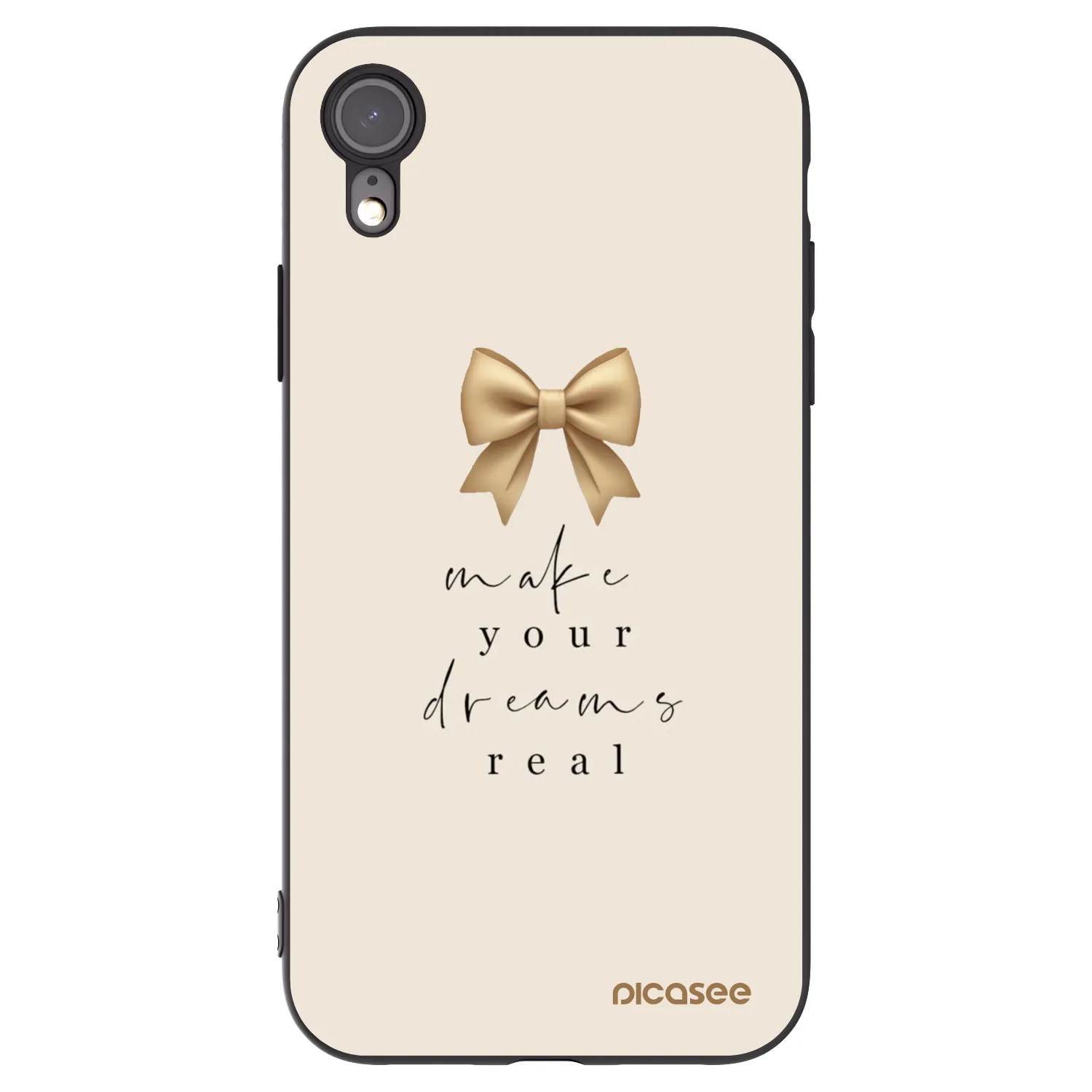 Picasee crna silikonska maskica za Apple iPhone XR - Golden Dream