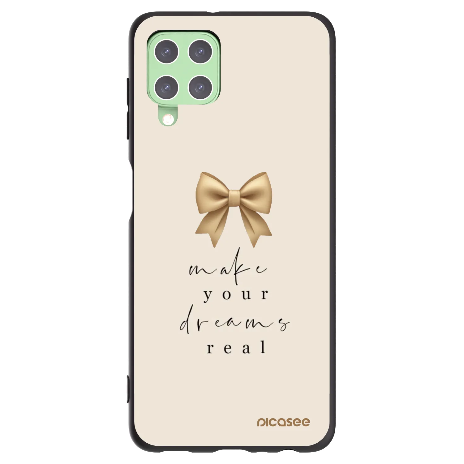 Picasee crna silikonska maskica za Samsung Galaxy A22 A225F 4G - Golden Dream
