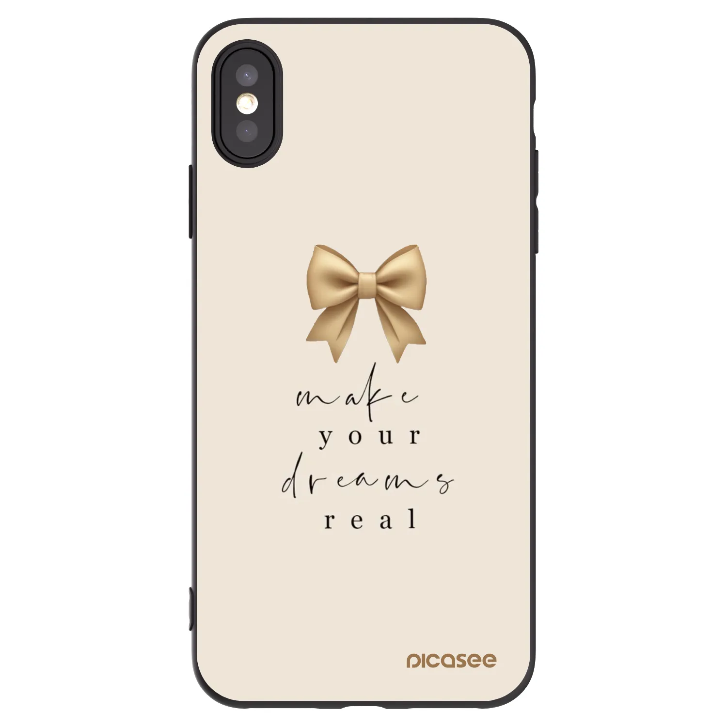 Picasee crna silikonska maskica za Apple iPhone XS Max - Golden Dream