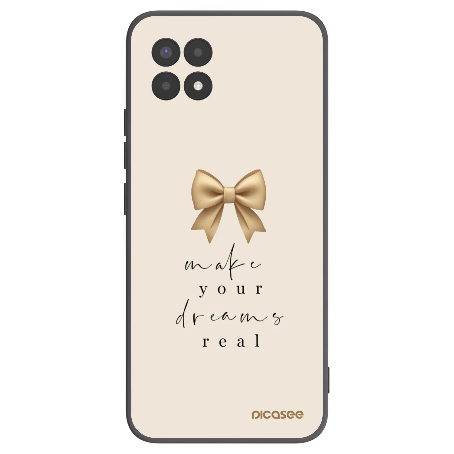 Picasee crna silikonska maskica za Realme 8i - Golden Dream