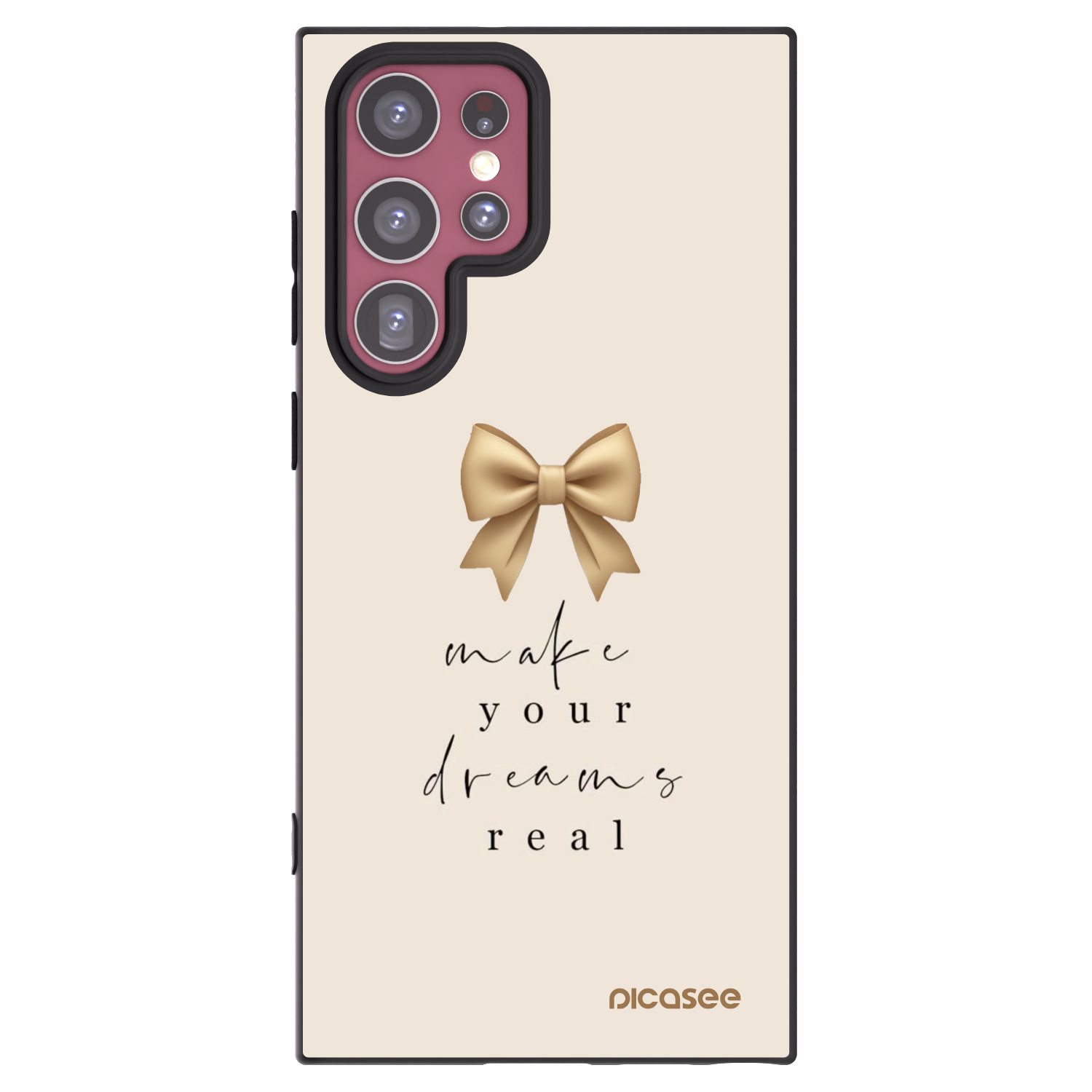 Picasee crna silikonska maskica za Samsung Galaxy S22 Ultra 5G - Golden Dream