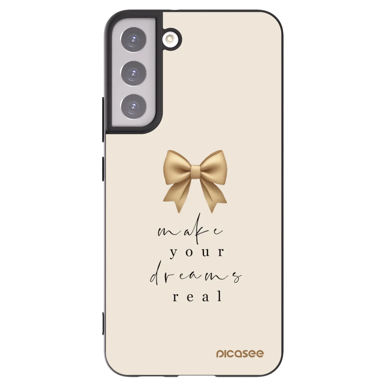 Picasee crna silikonska maskica za Samsung Galaxy S22+ 5G - Golden Dream