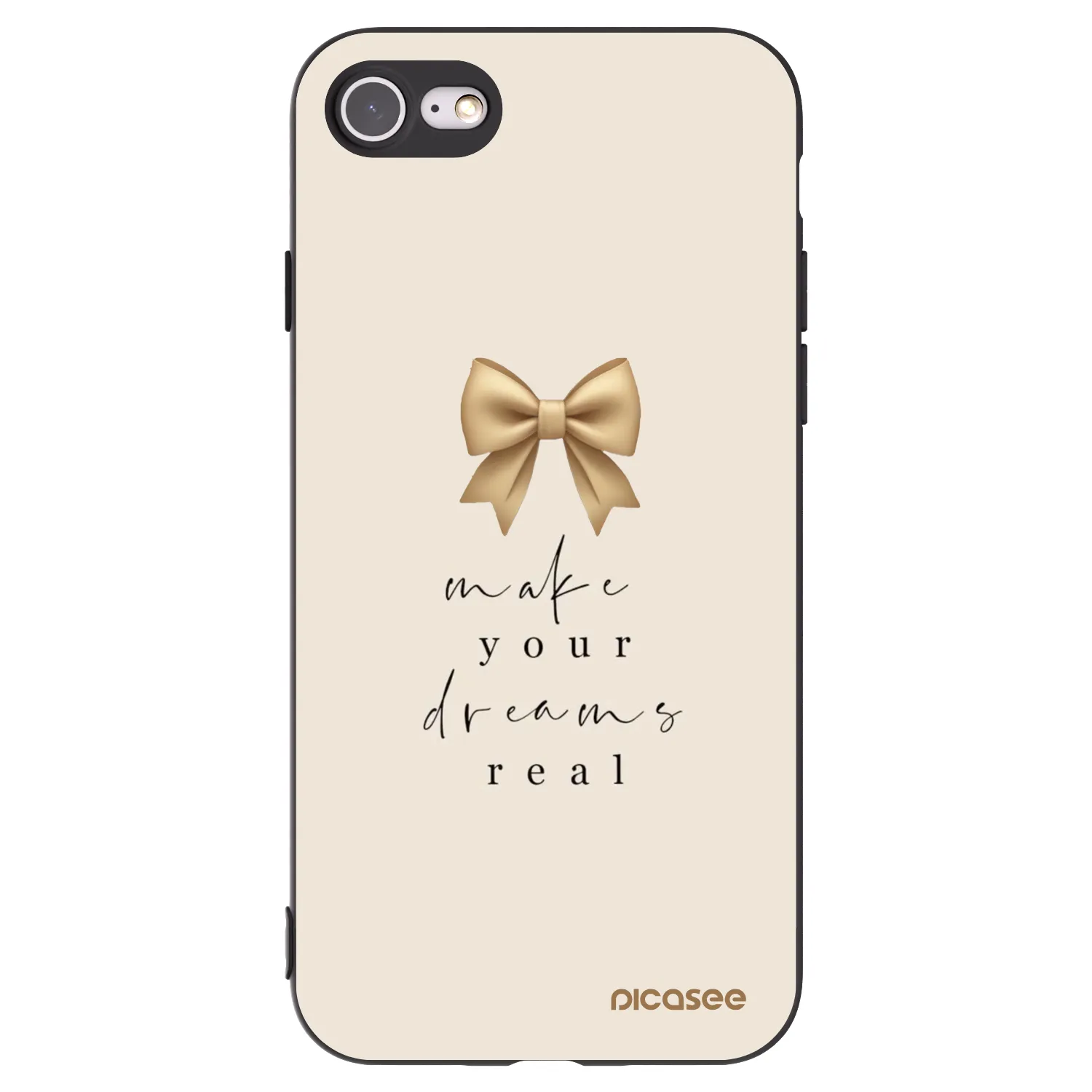Picasee crna silikonska maskica za Apple iPhone SE 2022 - Golden Dream
