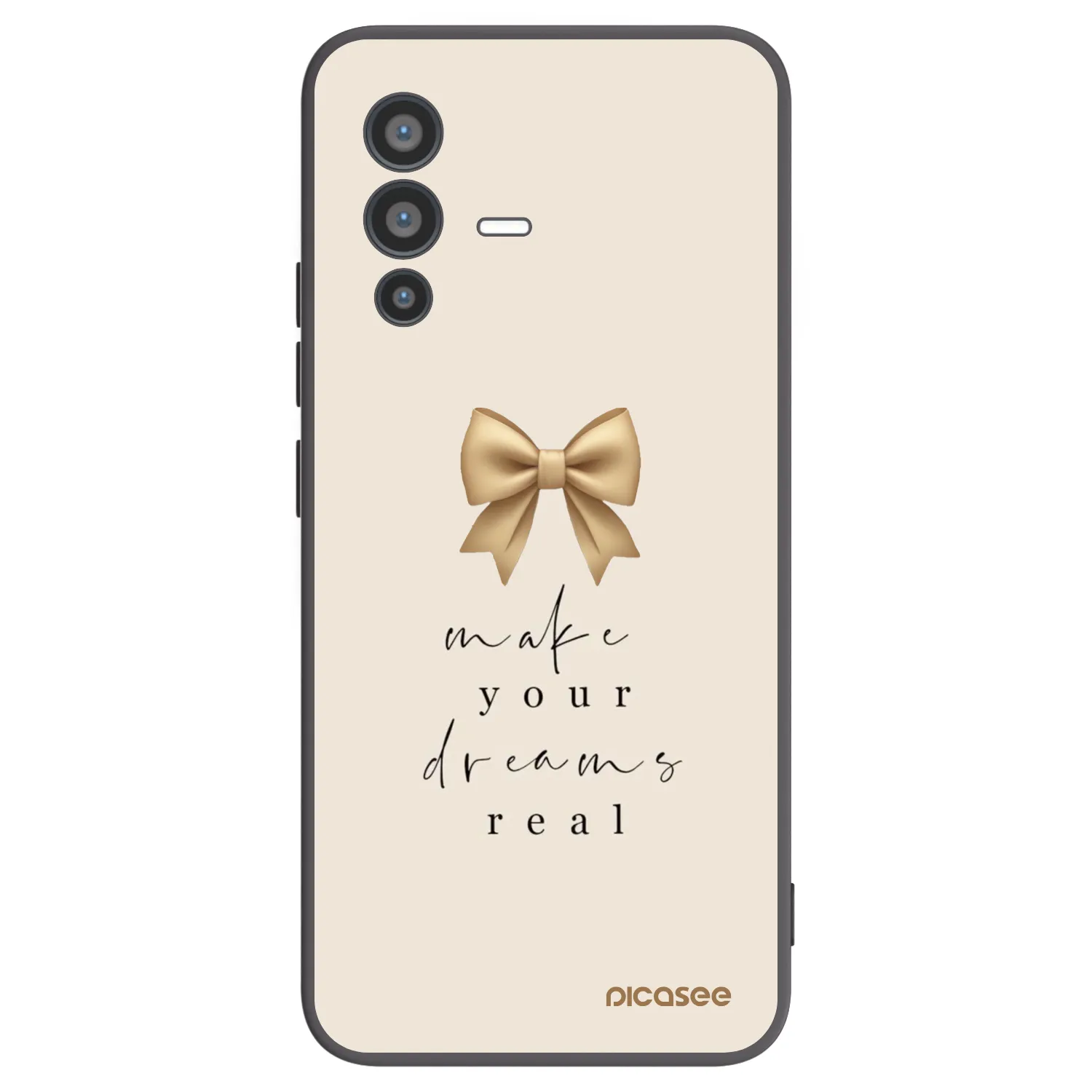 Picasee crna silikonska maskica za Vivo V23 5G - Golden Dream