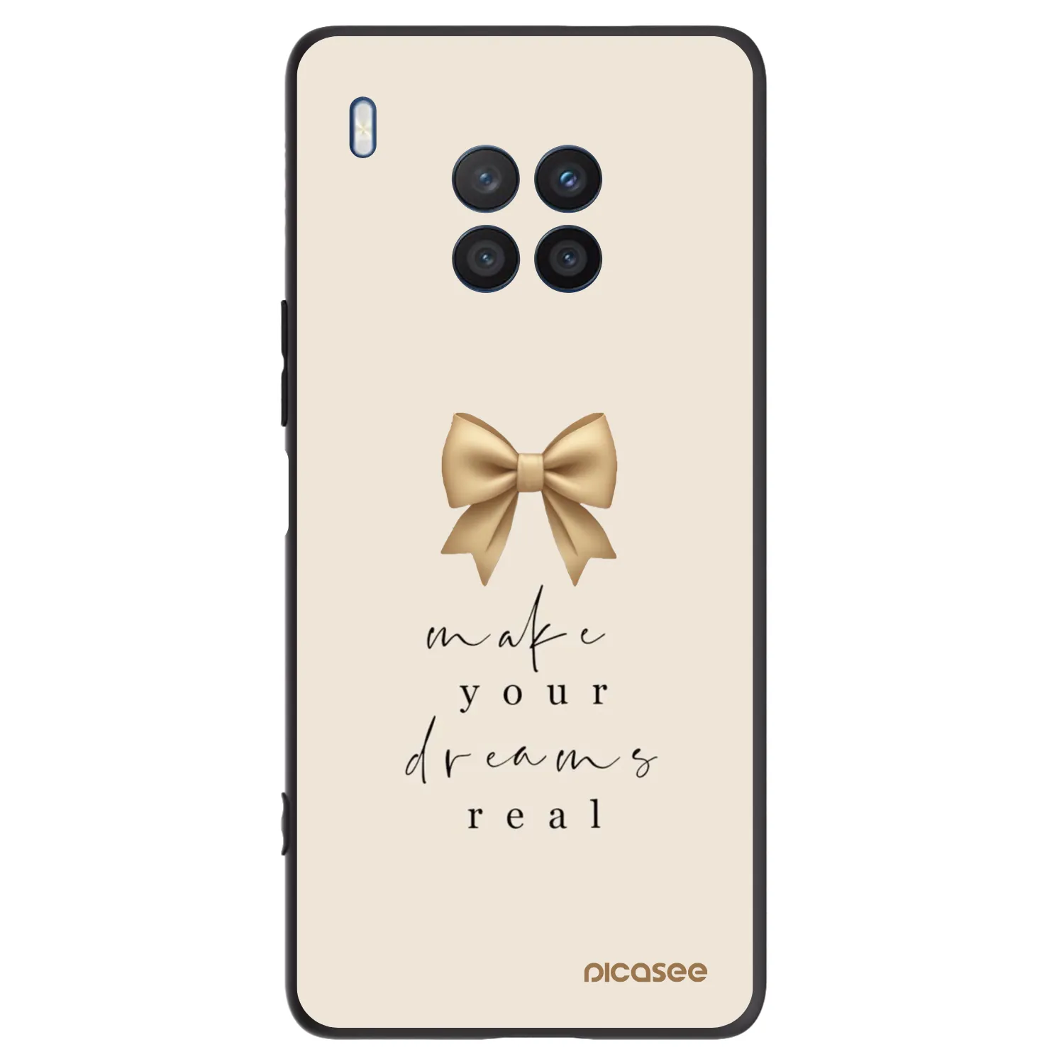 Picasee crna silikonska maskica za Honor 50 Lite - Golden Dream