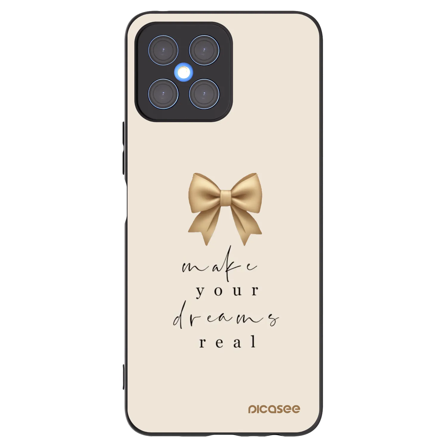 Picasee crna silikonska maskica za Honor X8 4G - Golden Dream