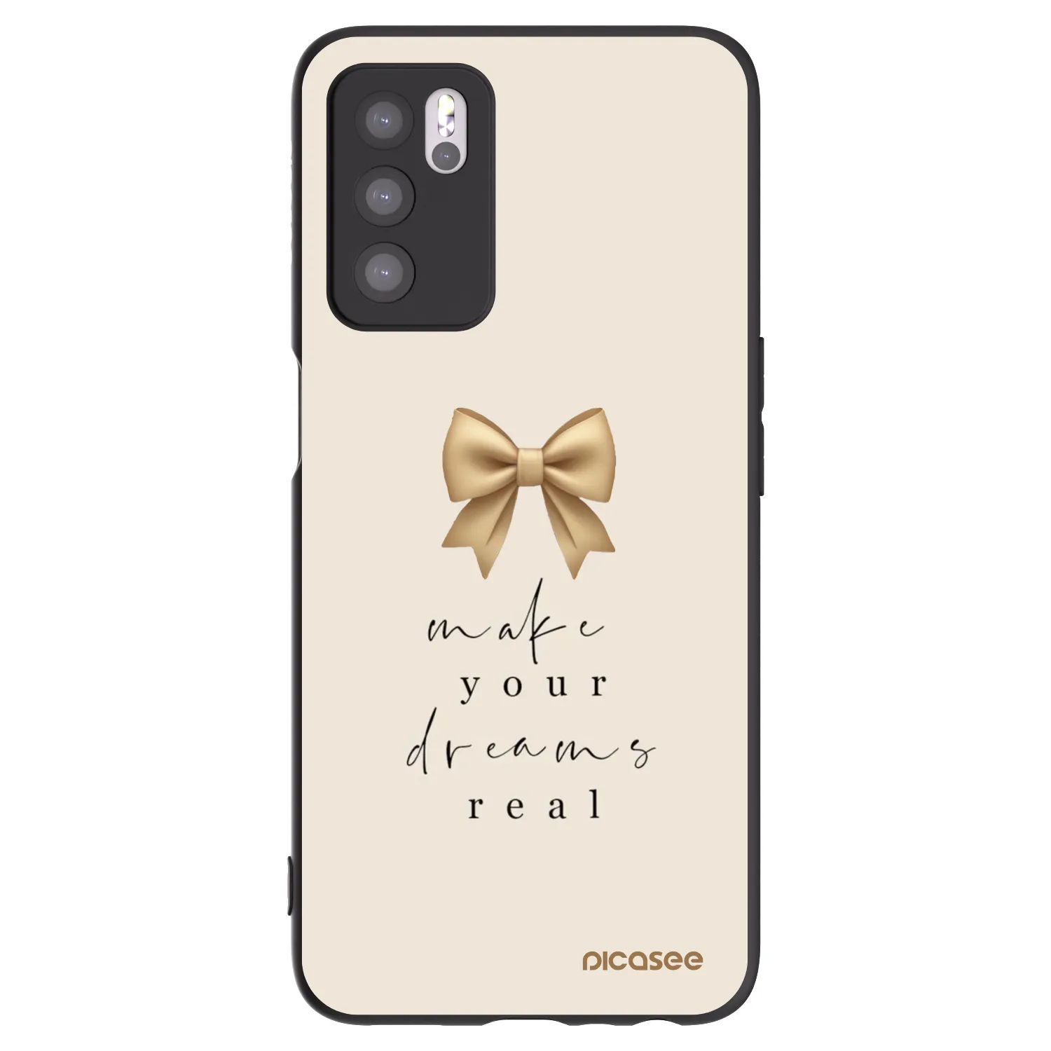 Picasee crna silikonska maskica za OPPO A16s - Golden Dream