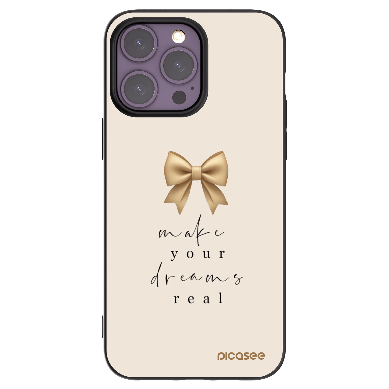 Picasee crna silikonska maskica za Apple iPhone 14 Pro Max - Golden Dream