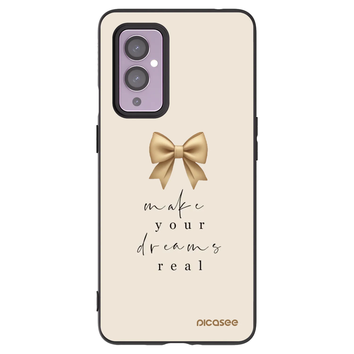 Picasee crna silikonska maskica za OnePlus 9 - Golden Dream
