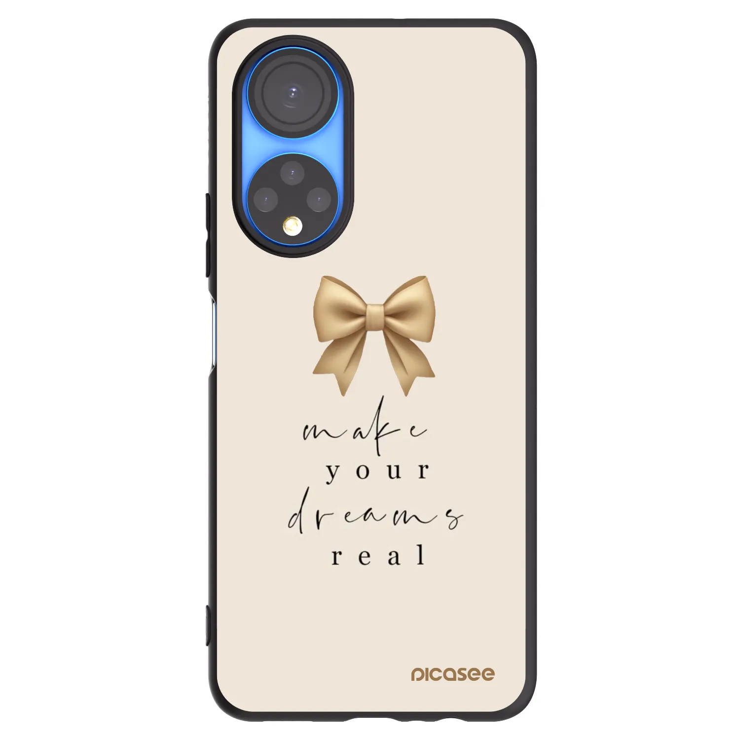 Picasee crna silikonska maskica za Honor X7 - Golden Dream