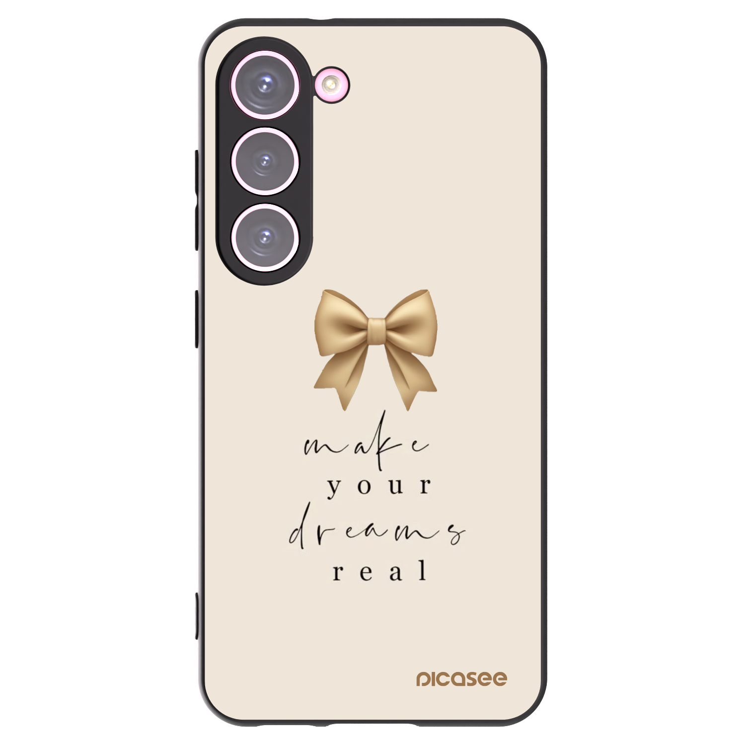 Picasee crna silikonska maskica za Samsung Galaxy S23 5G - Golden Dream