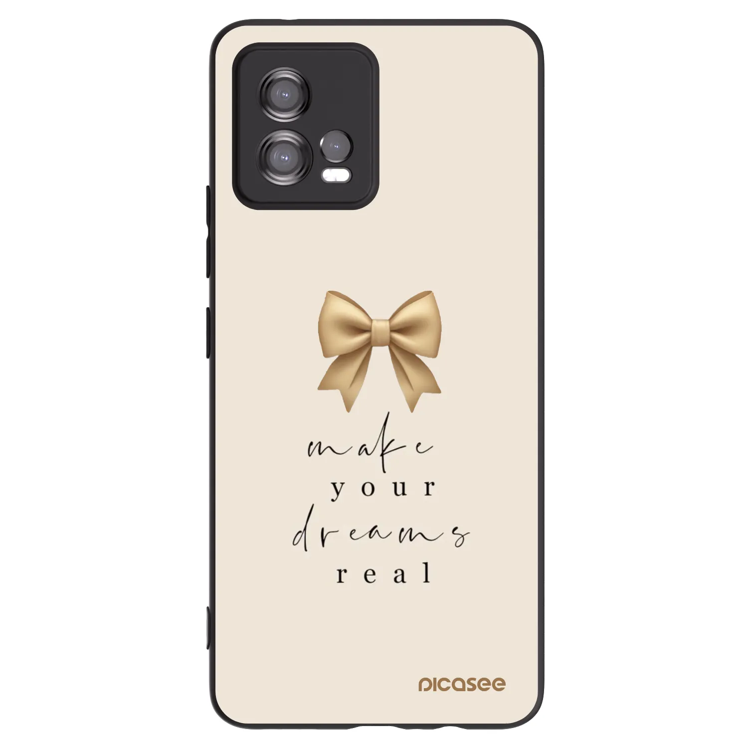 Picasee crna silikonska maskica za Motorola Moto G72 - Golden Dream