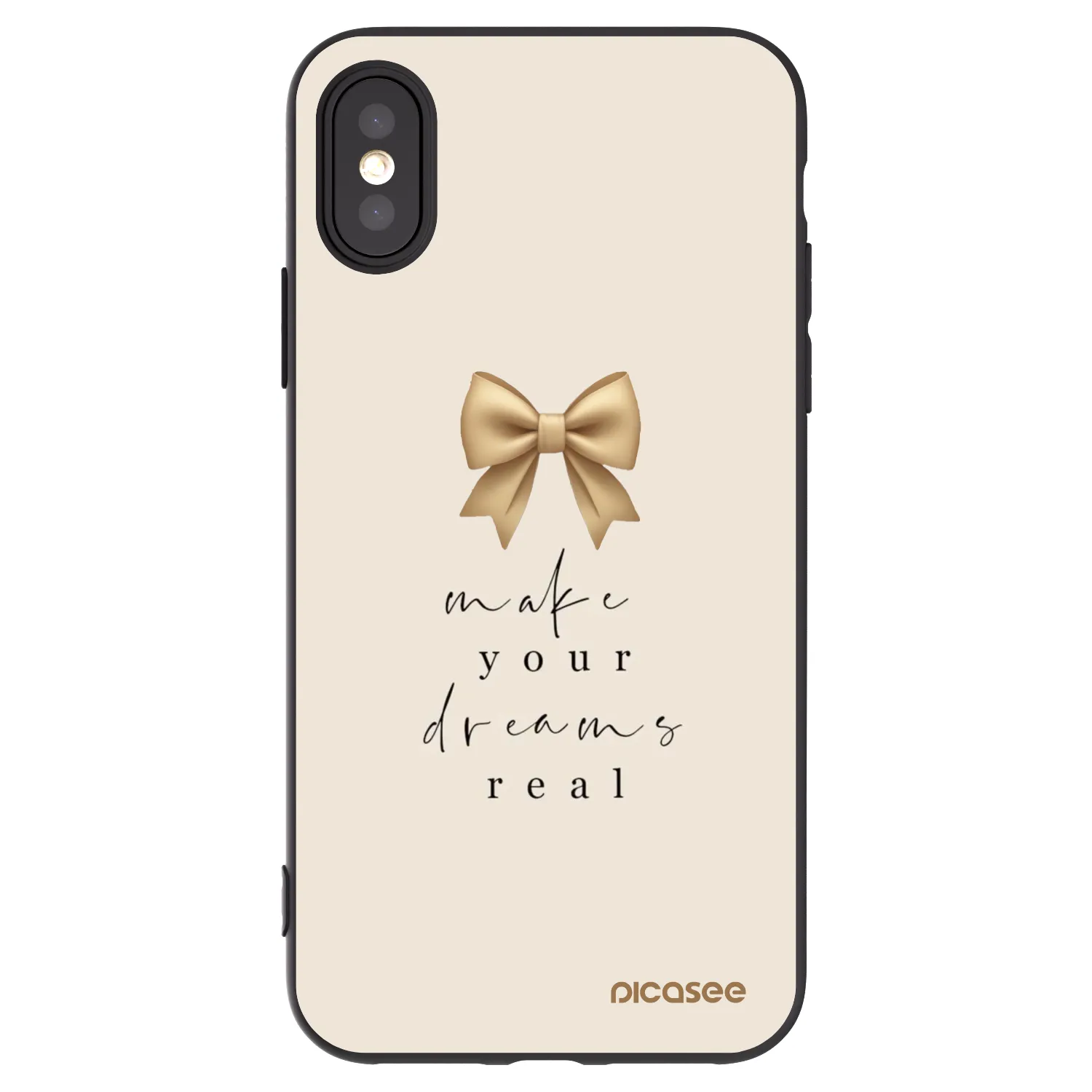 Picasee crna silikonska maskica za Apple iPhone X/XS - Golden Dream