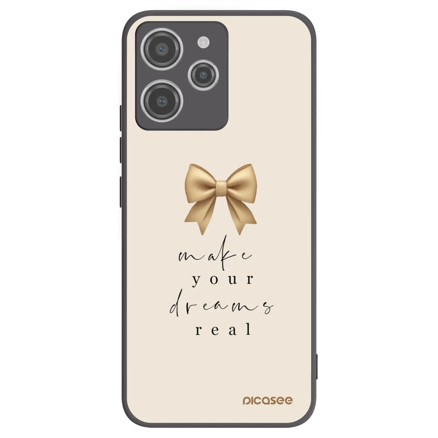 Picasee crna silikonska maskica za Xiaomi Redmi 12 4G - Golden Dream