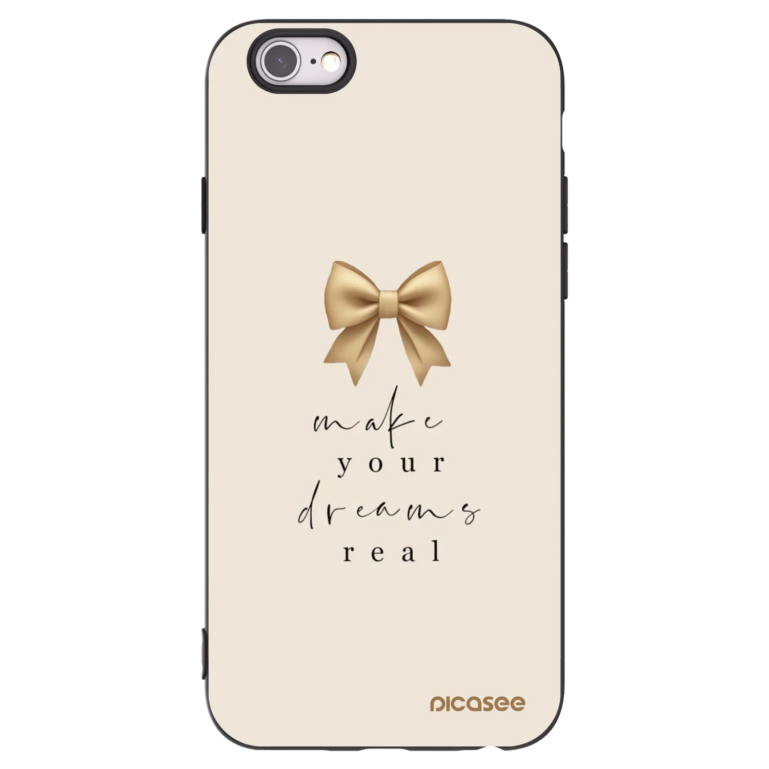 Picasee crna silikonska maskica za Apple iPhone 6/6S - Golden Dream