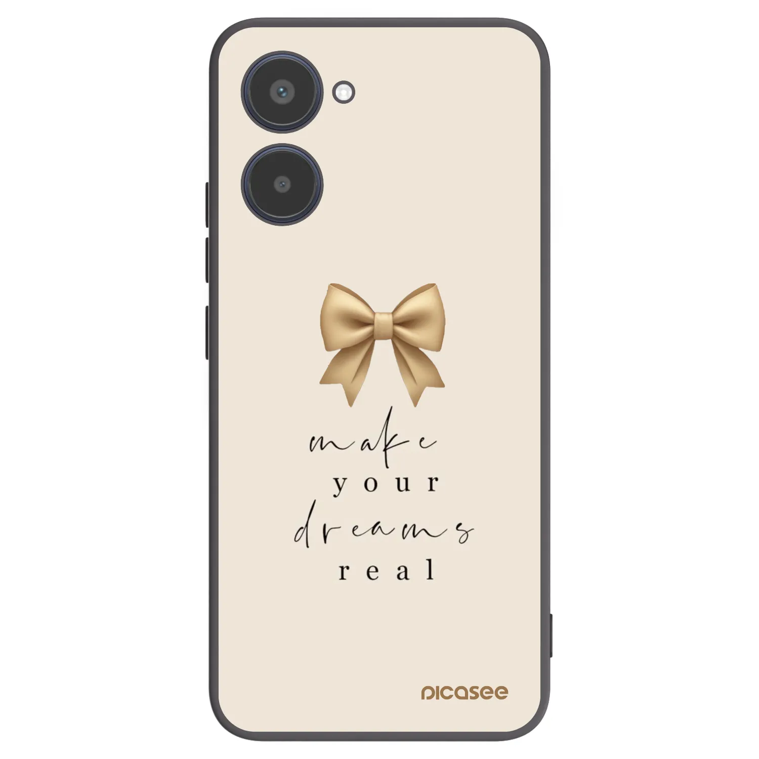 Picasee crna silikonska maskica za Realme 10 4G - Golden Dream