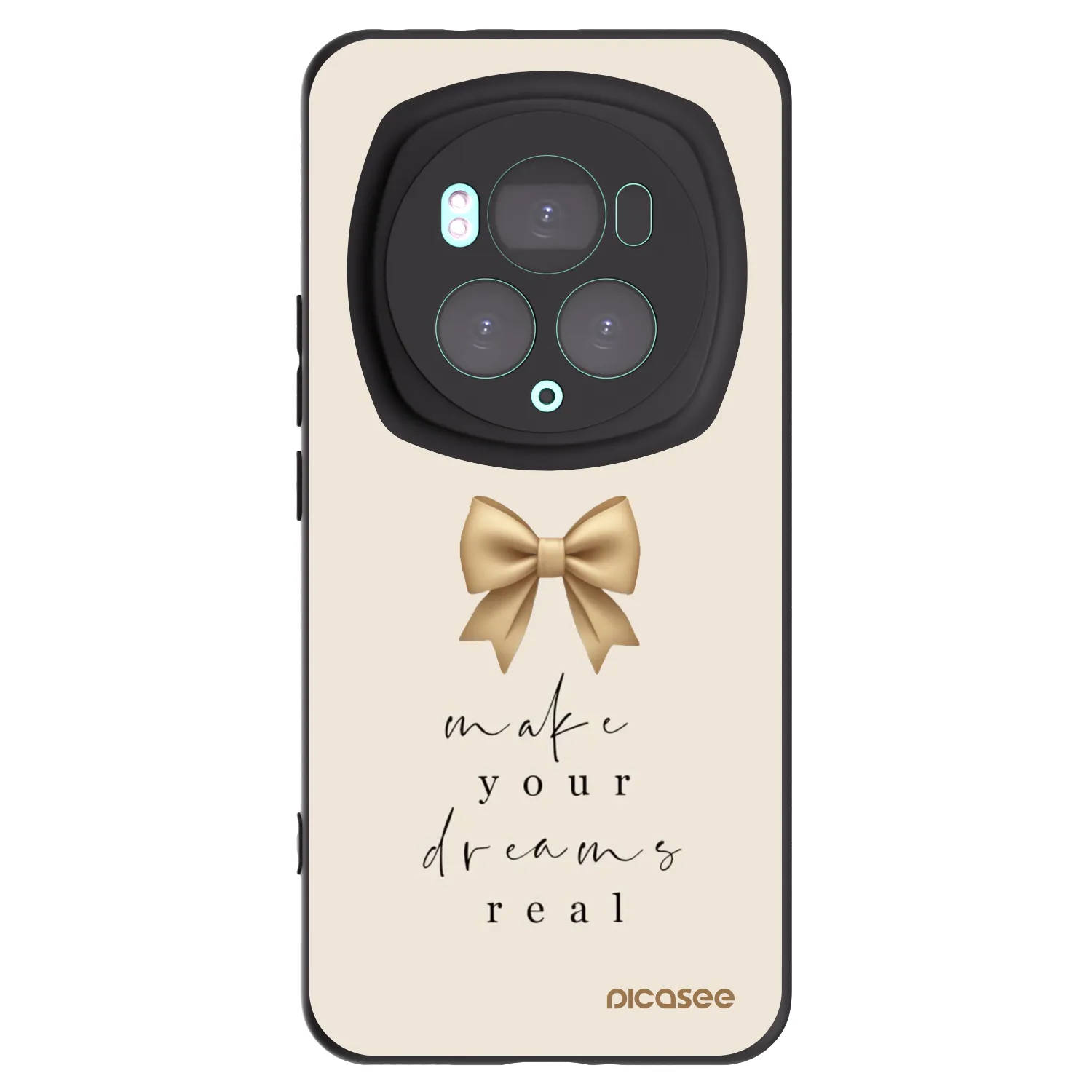 Picasee crna silikonska maskica za Honor Magic6 Pro - Golden Dream