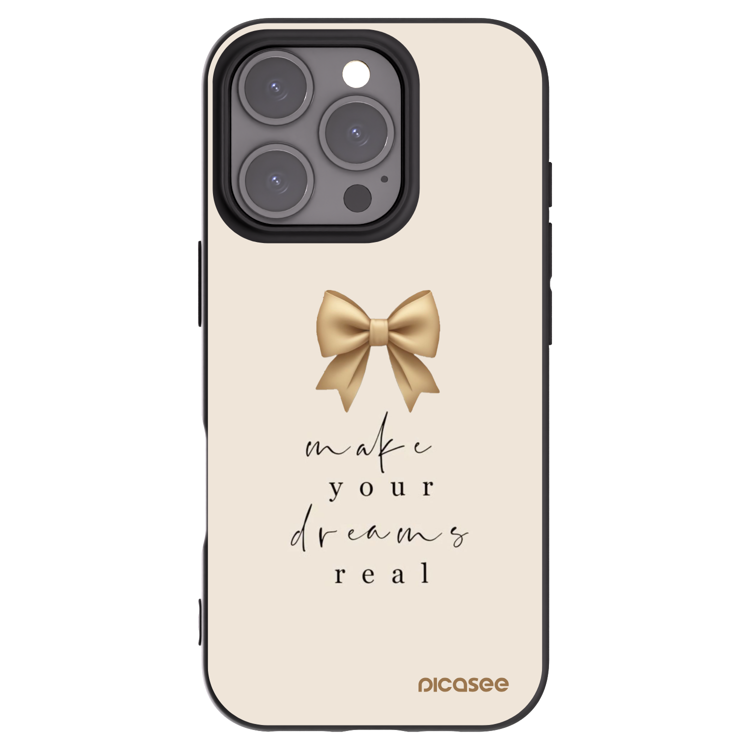 Picasee crna silikonska maskica za Apple iPhone 16 Pro - Golden Dream