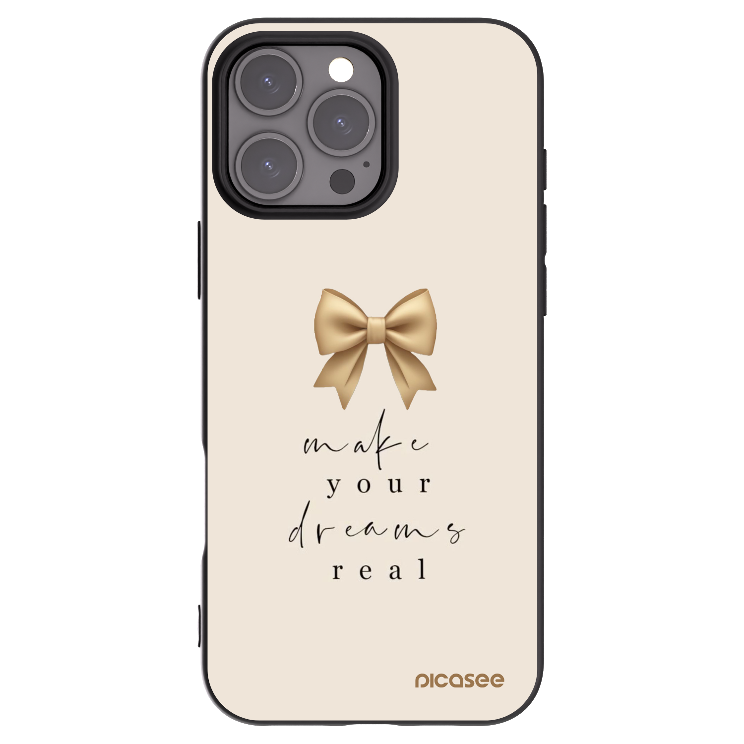 Picasee crna silikonska maskica za Apple iPhone 16 Pro Max - Golden Dream