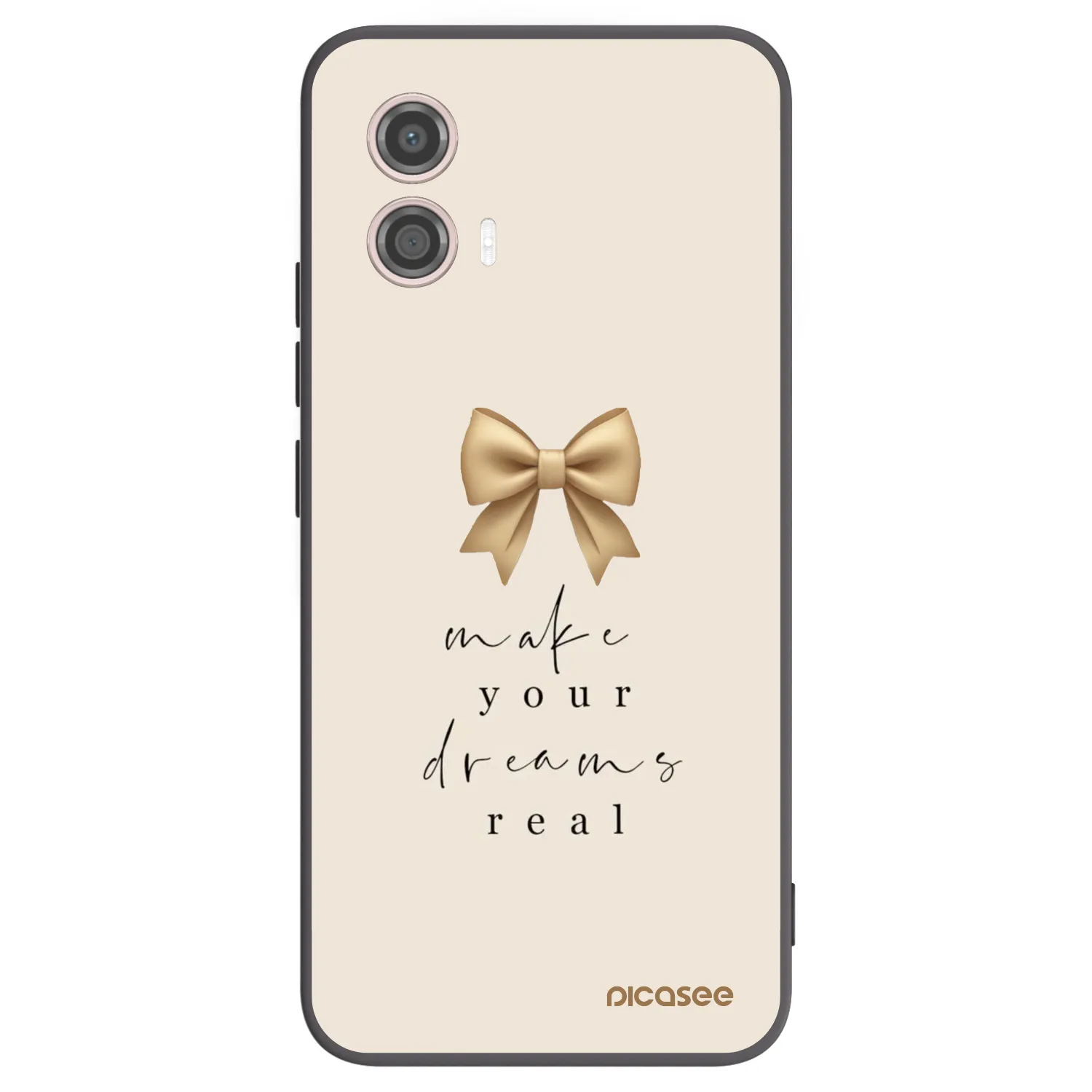 Picasee crna silikonska maskica za Motorola Moto G53 5G - Golden Dream
