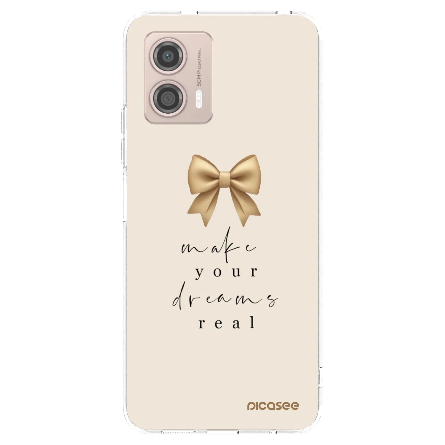 Picasee silikonska prozirna maskica za Motorola Moto G53 5G - Golden Dream