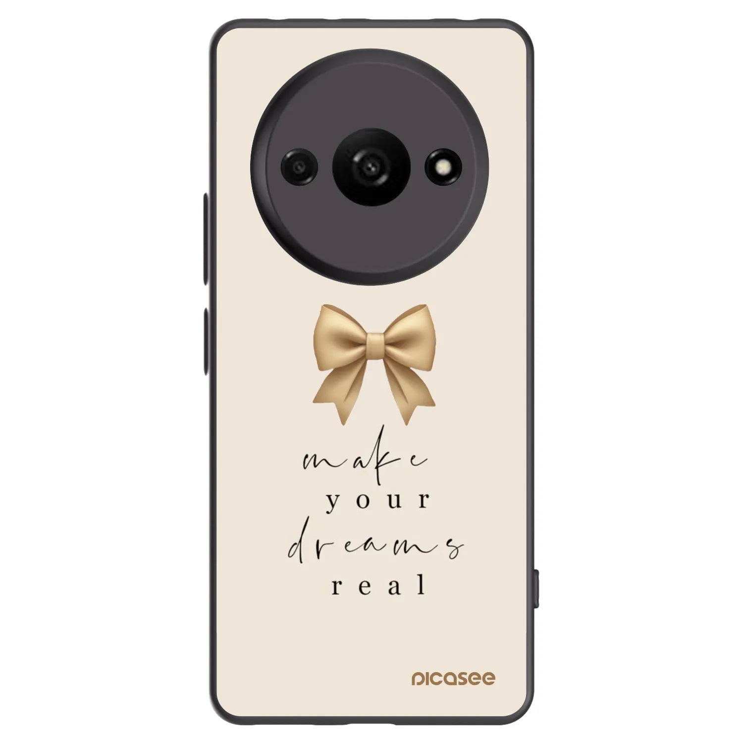 Picasee crna silikonska maskica za Xiaomi Redmi A3 - Golden Dream