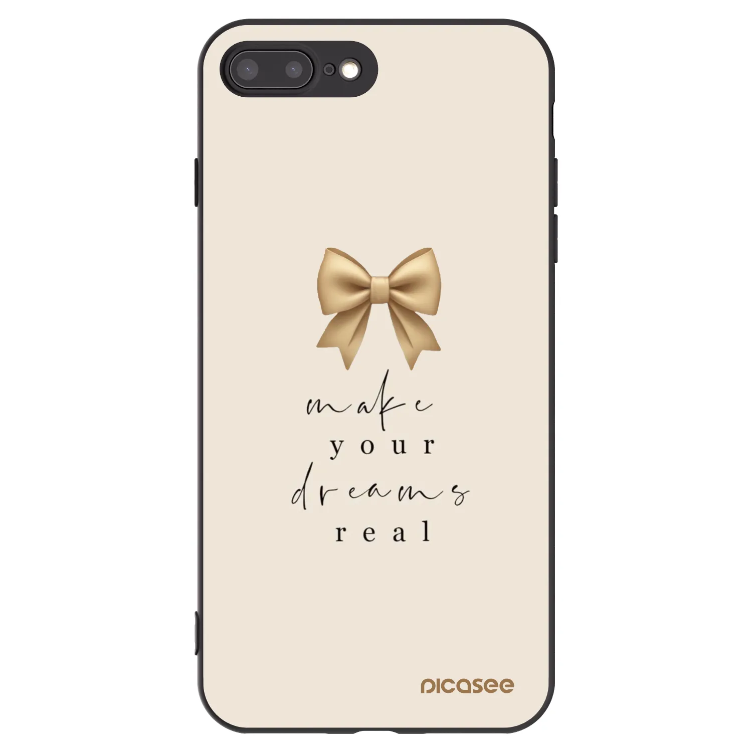 Picasee crna silikonska maskica za Apple iPhone 8 Plus - Golden Dream