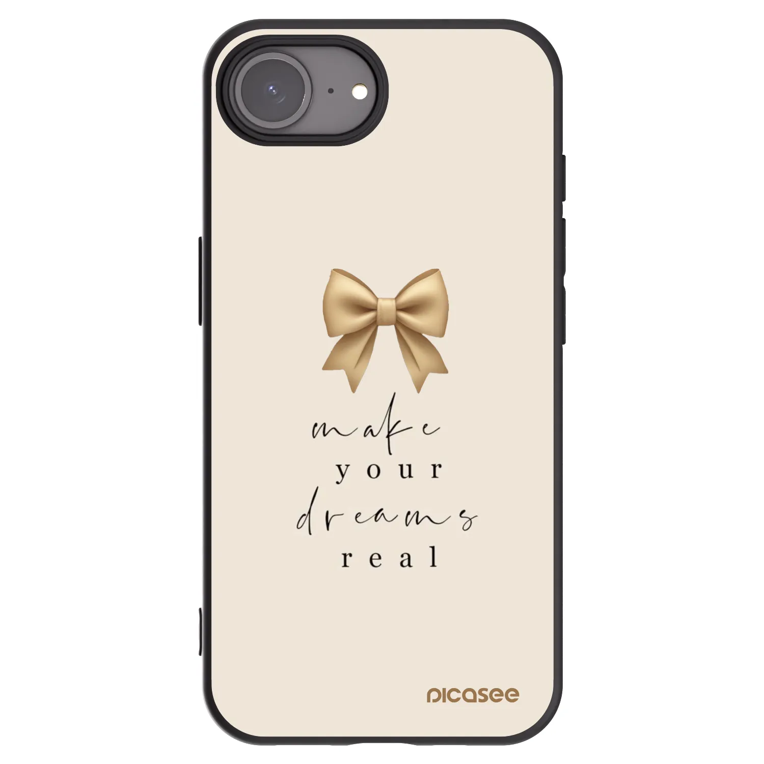 Picasee crna silikonska maskica za Apple iPhone 16e - Golden Dream