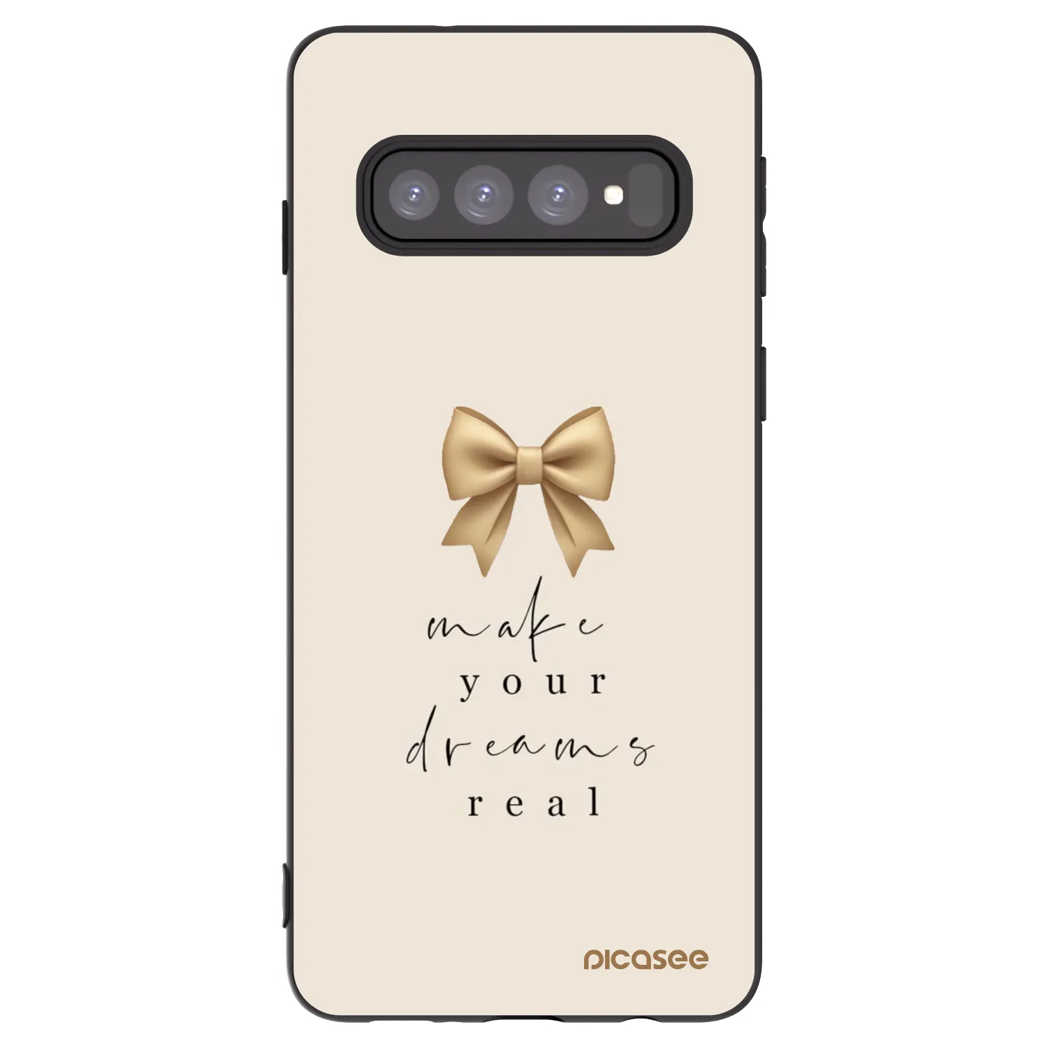 Picasee crna silikonska maskica za Samsung Galaxy S10 G973 - Golden Dream