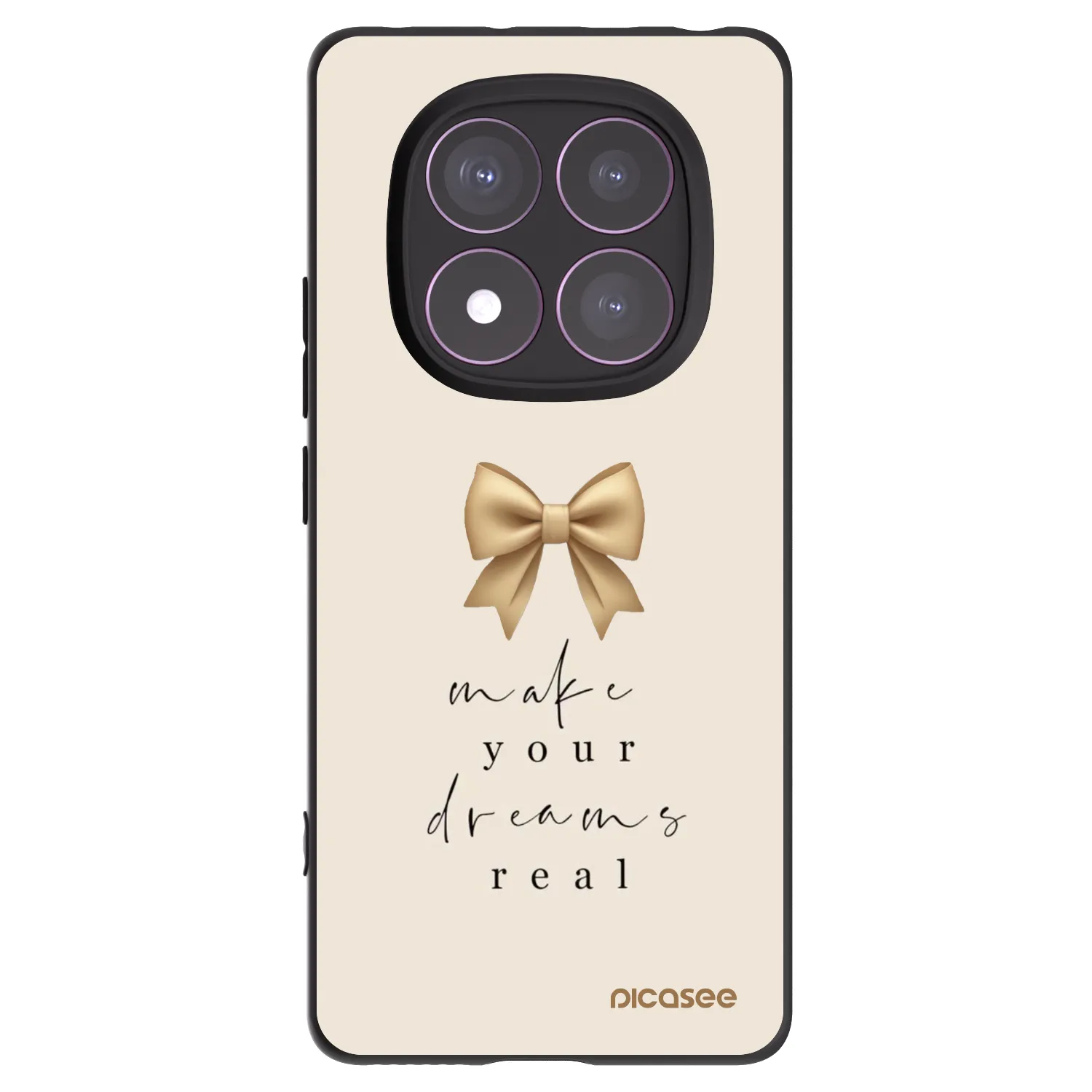 Picasee crna silikonska maskica za Xiaomi Redmi Note 14 Pro 4G - Golden Dream