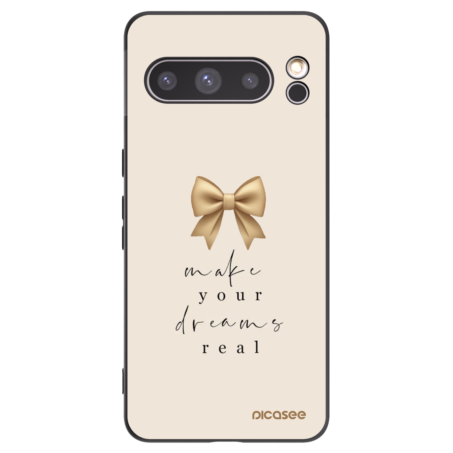 Picasee crna silikonska maskica za Google Pixel 8 Pro - Golden Dream