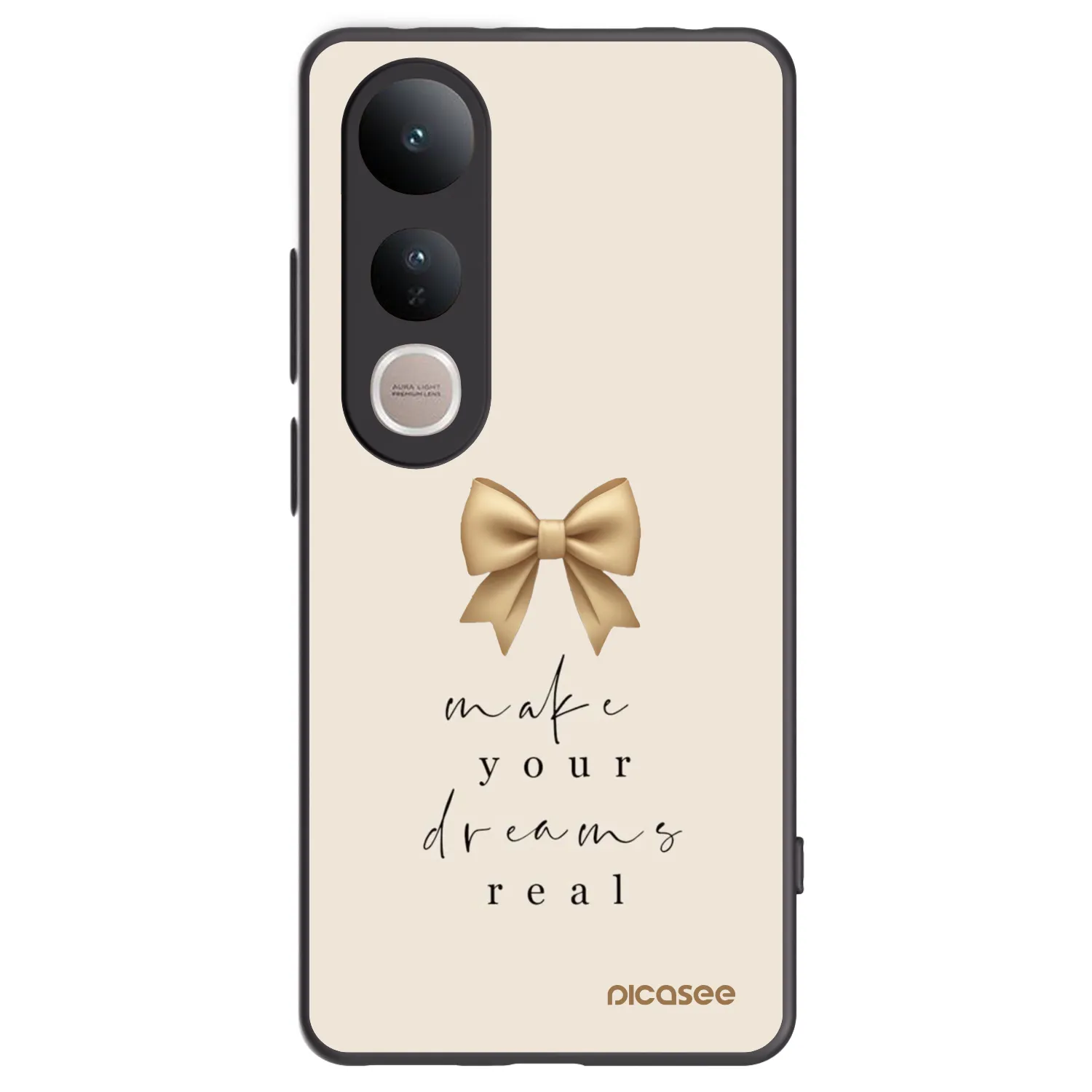 Picasee crna silikonska maskica za Vivo V50 Lite 5G - Golden Dream
