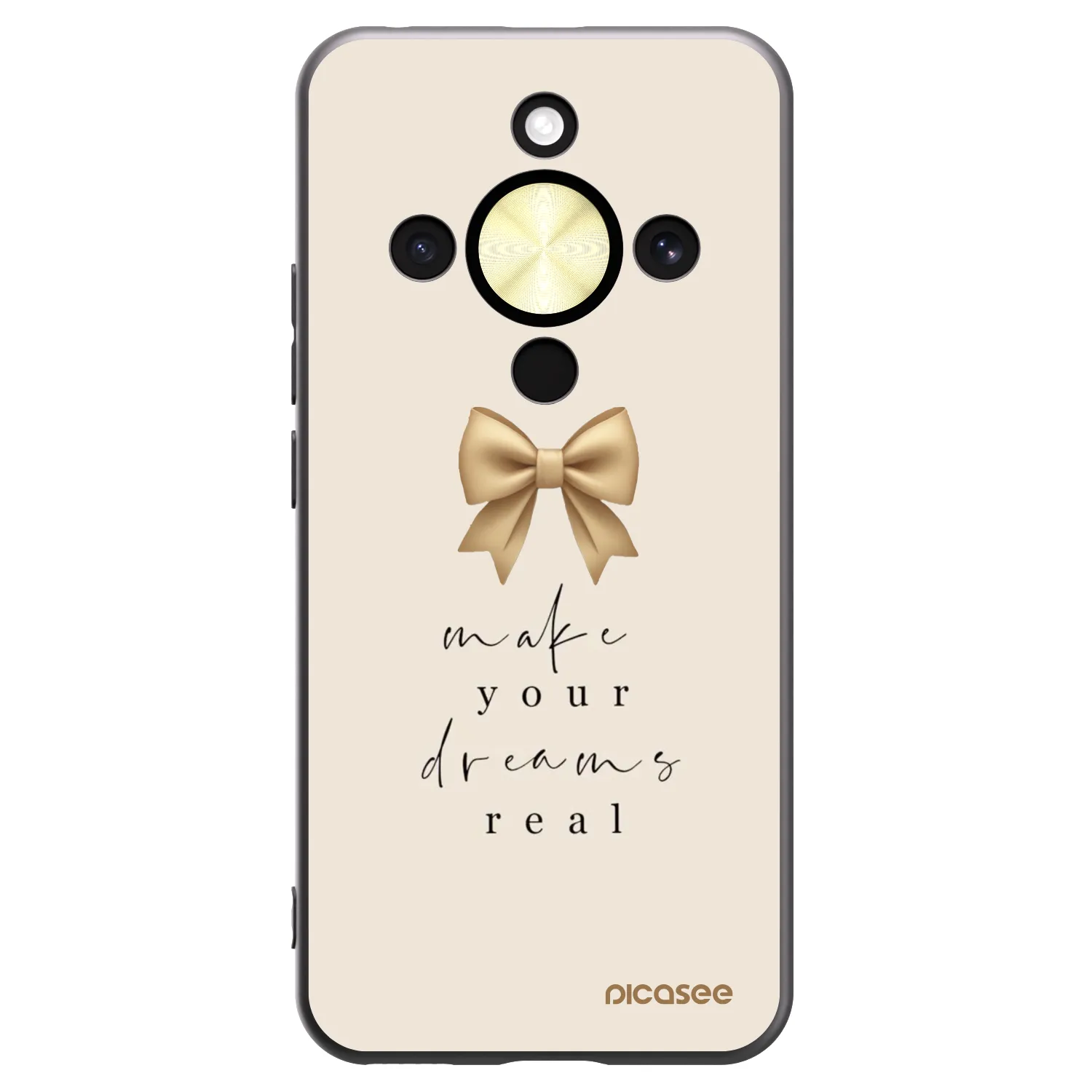 Picasee crna silikonska maskica za Honor Magic8 Lite 5G - Golden Dream