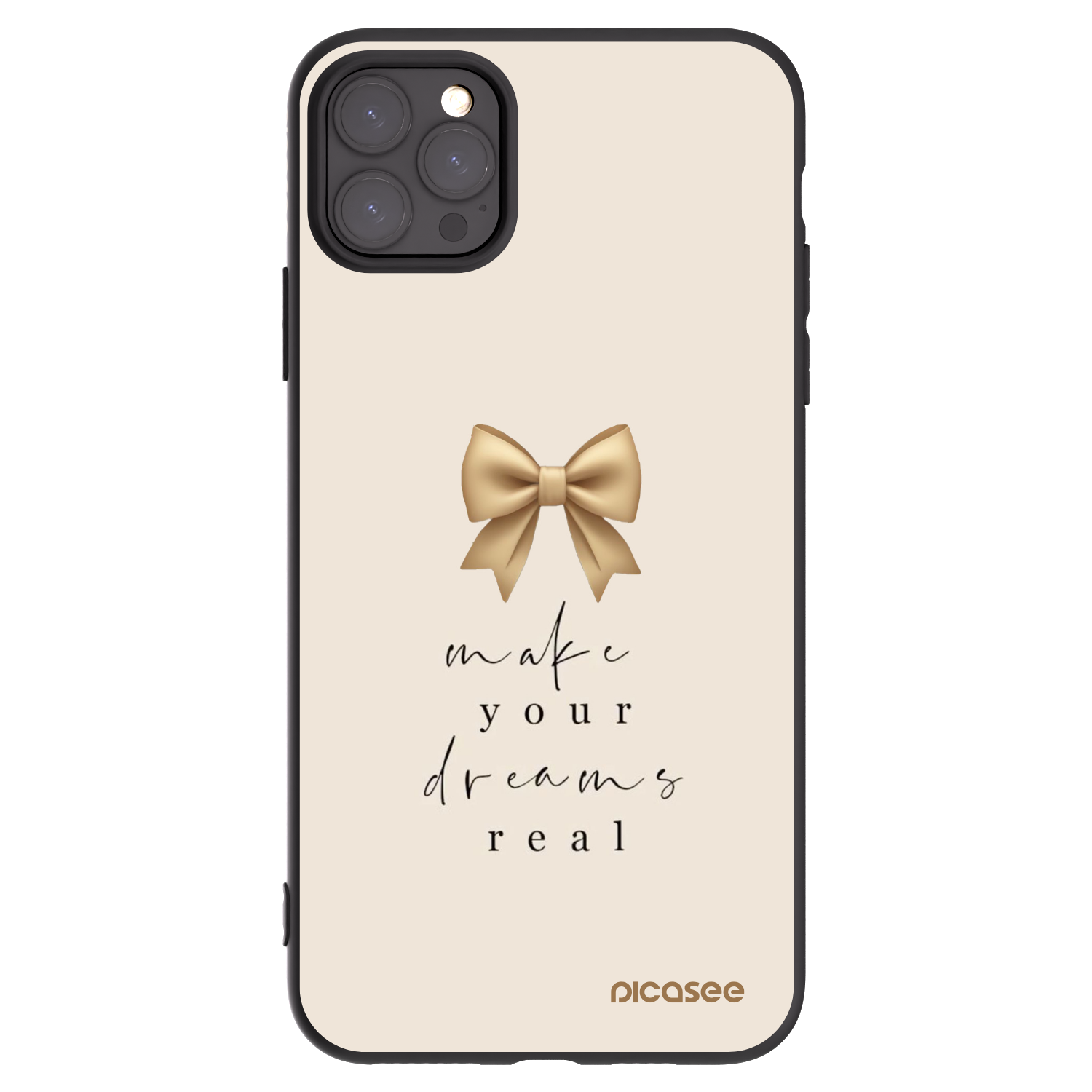 Picasee crna silikonska maskica za Apple iPhone 11 Pro Max - Golden Dream