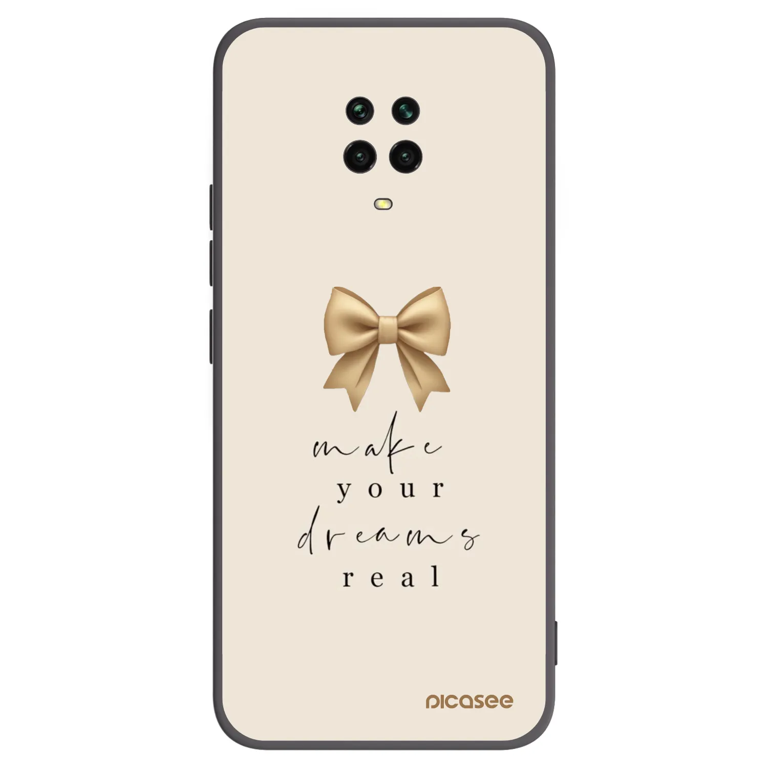 Picasee crna silikonska maskica za Xiaomi Redmi Note 9S - Golden Dream