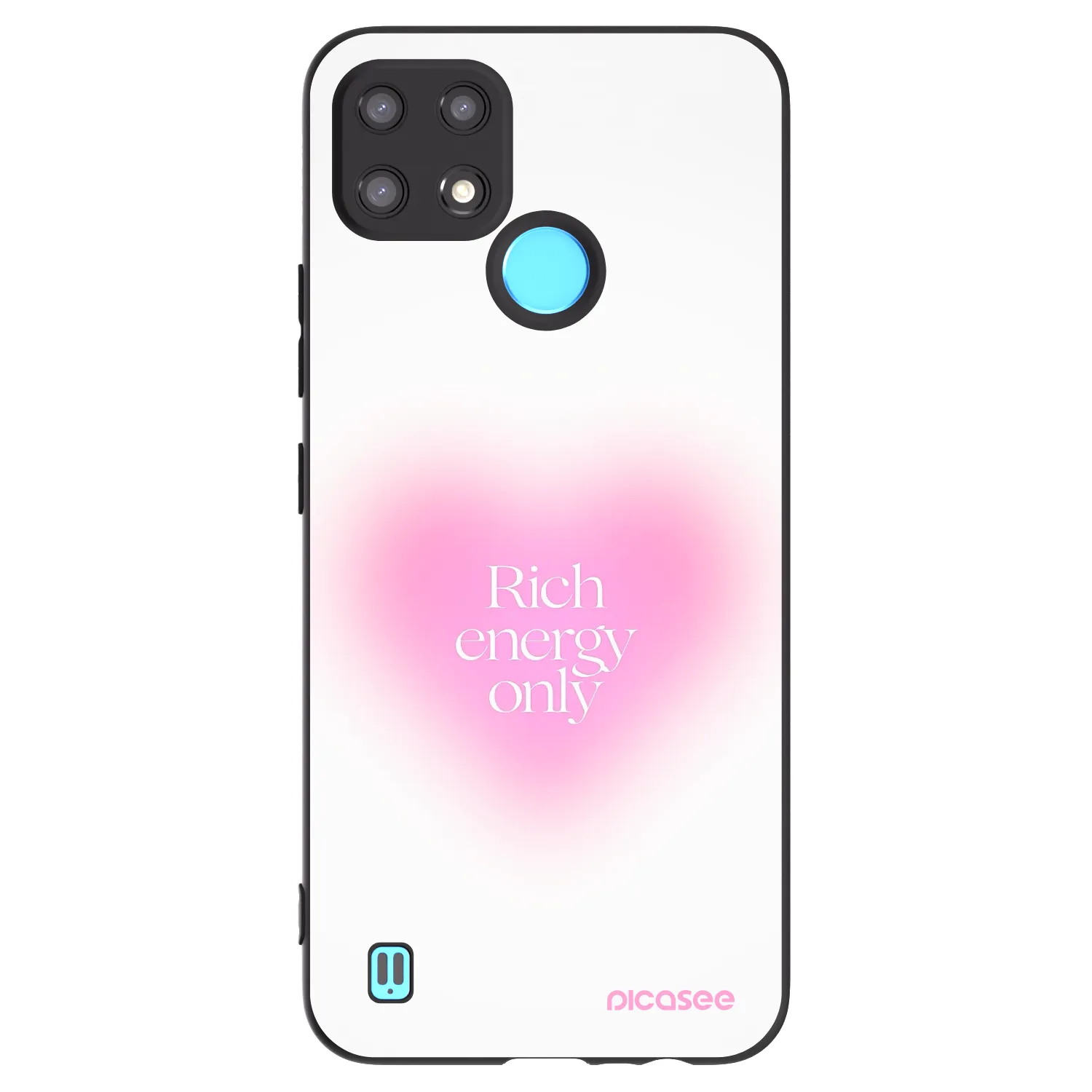 Picasee crna silikonska maskica za Realme C21 - Rich Energy