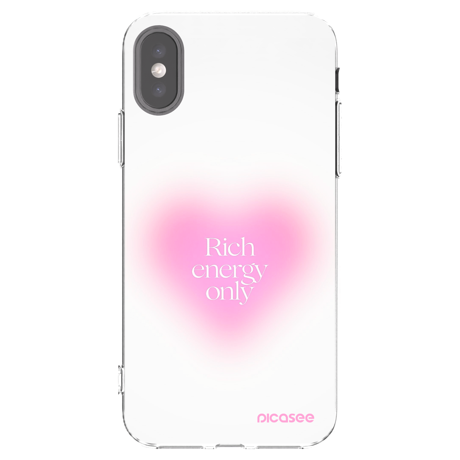 Picasee silikonska prozirna maskica za Apple iPhone X/XS - Rich Energy