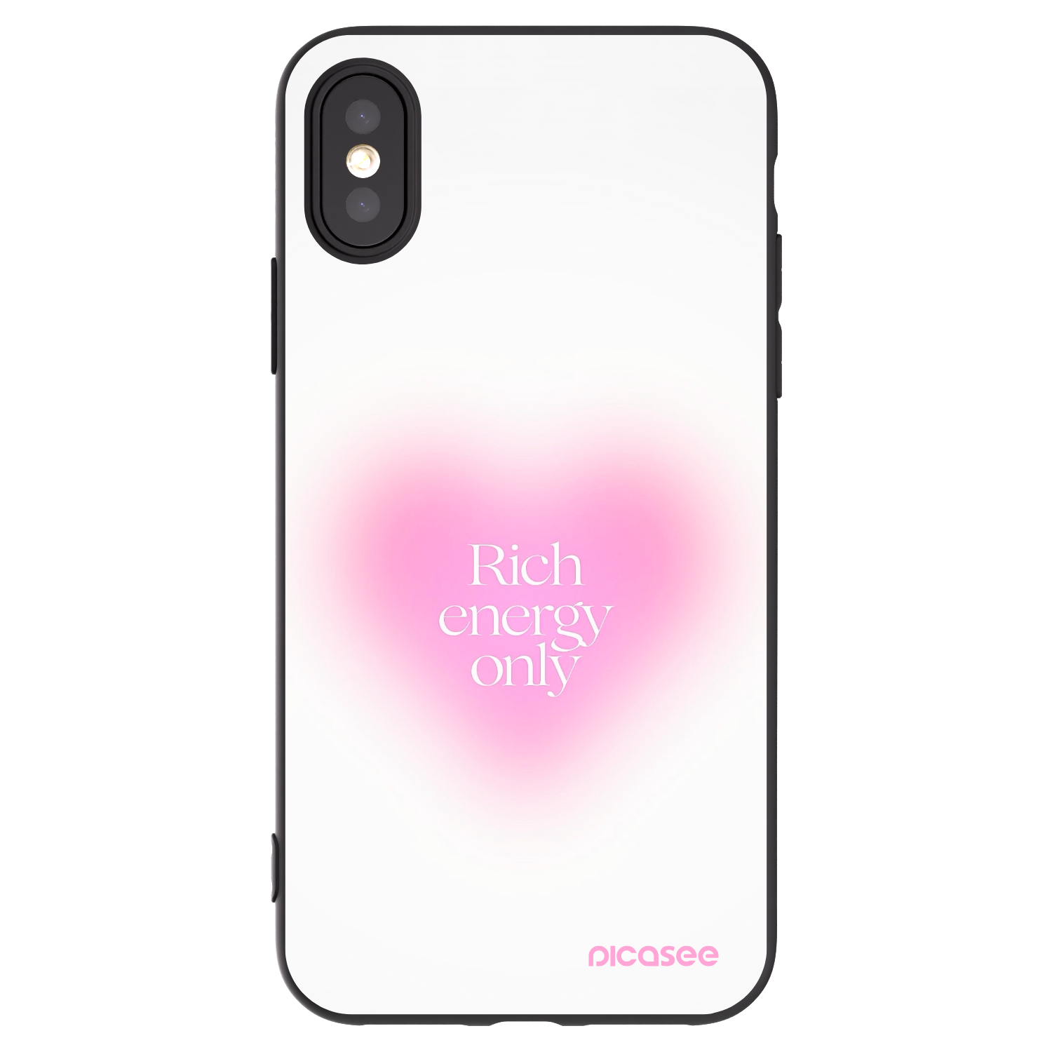 Picasee crna silikonska maskica za Apple iPhone X/XS - Rich Energy