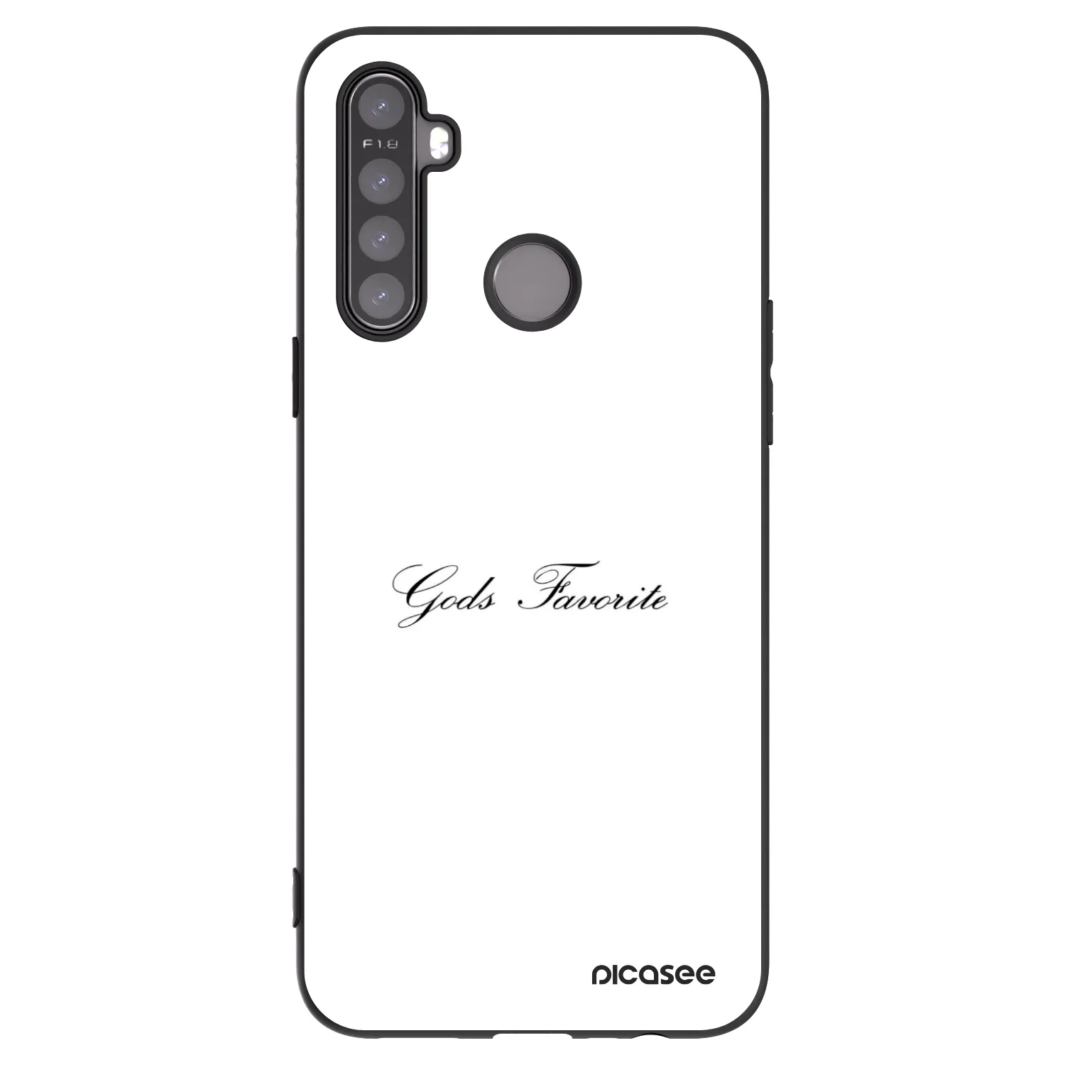 Picasee crna silikonska maskica za Realme 5 - Gods Favorite