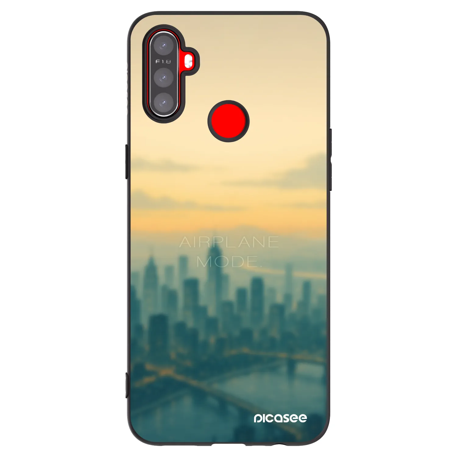Picasee crna silikonska maskica za Realme C3 - Airplane mode