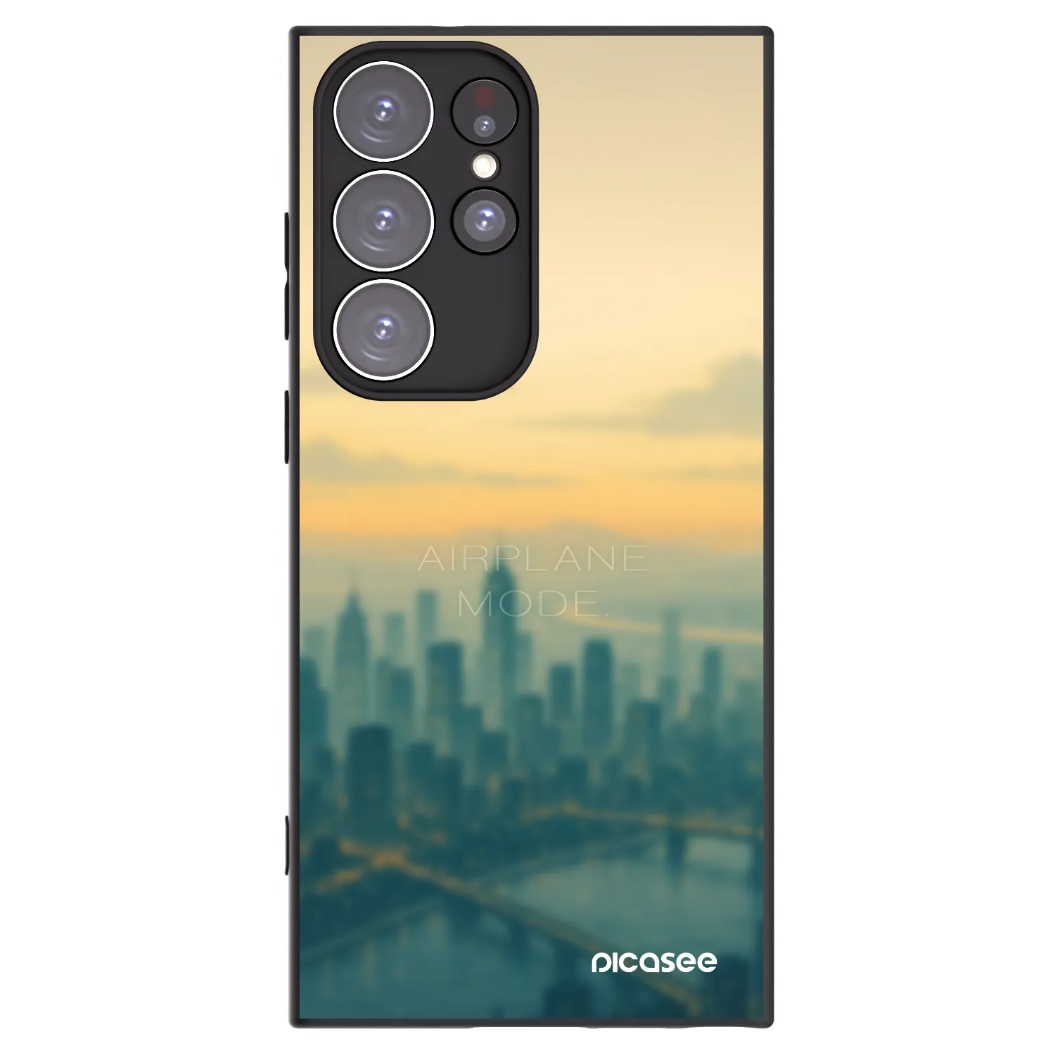 Picasee crna silikonska maskica za Samsung Galaxy S23 Ultra 5G - Airplane mode