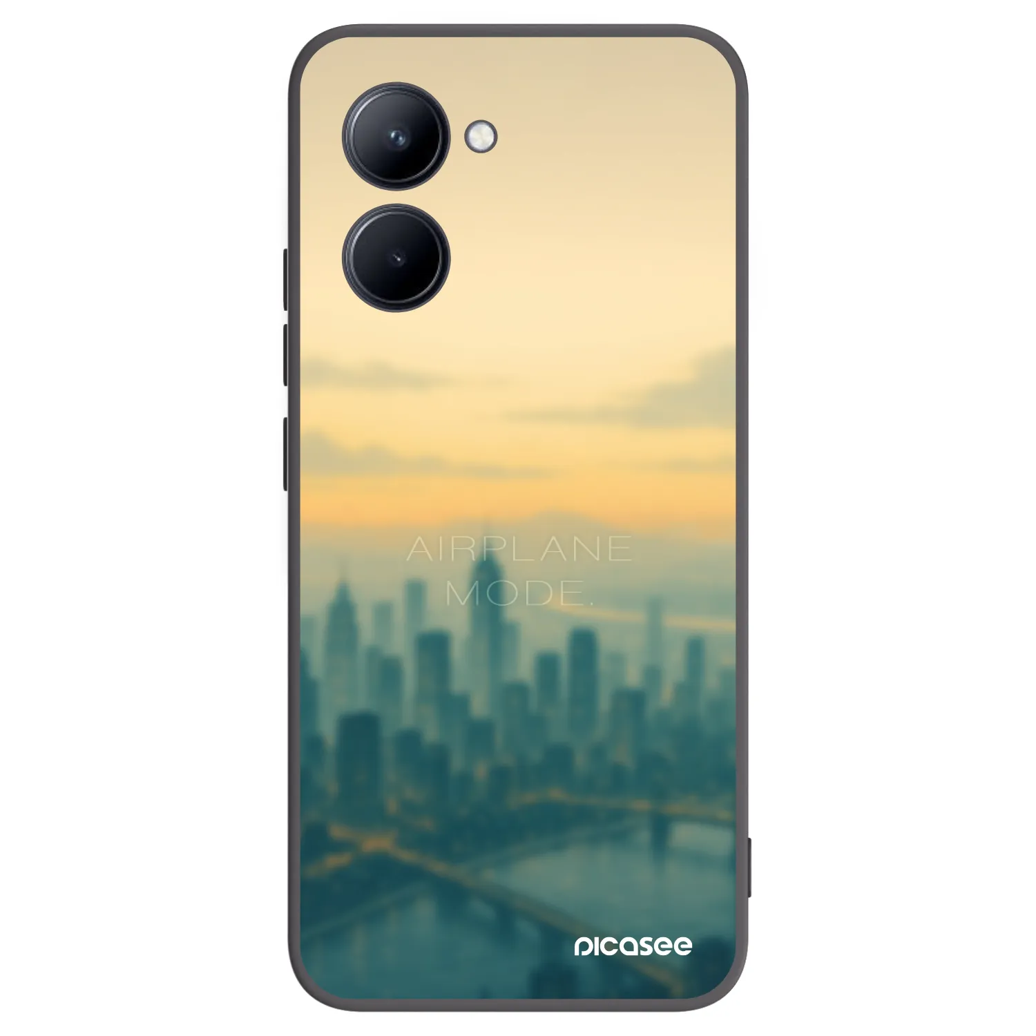 Picasee crna silikonska maskica za Realme C33 (2023) - Airplane mode