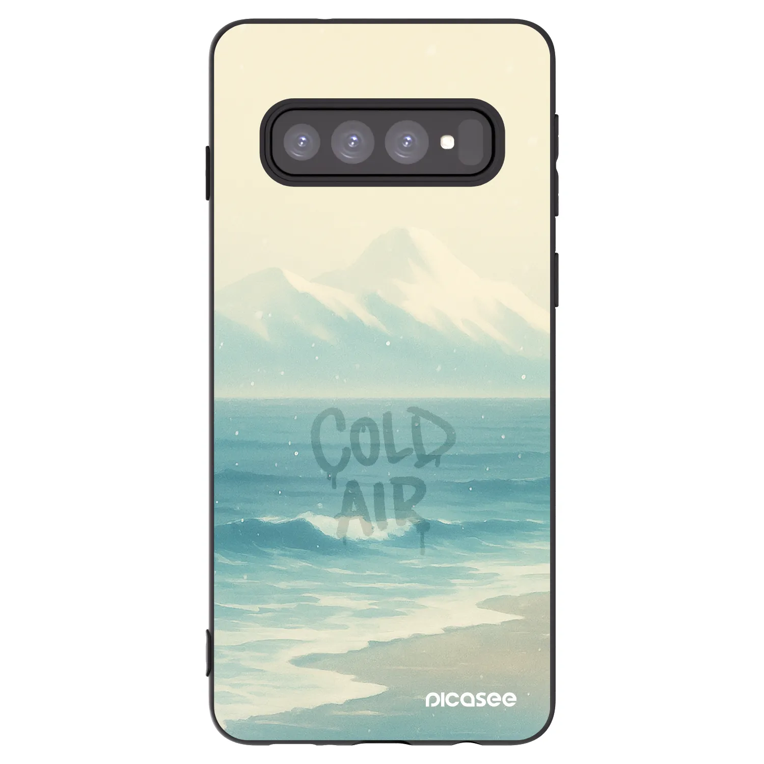 Picasee crna silikonska maskica za Samsung Galaxy S10 G973 - COLD AIR