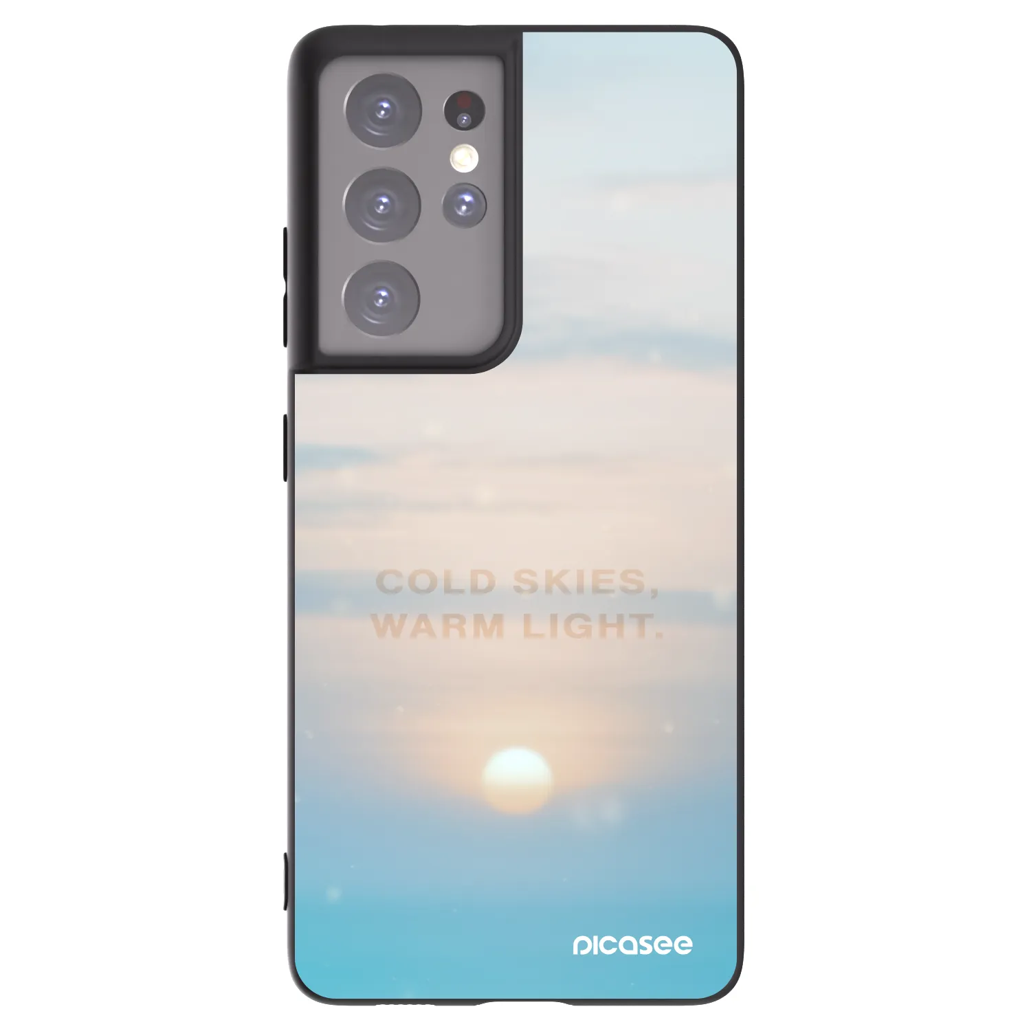 Picasee crna silikonska maskica za Samsung Galaxy S21 Ultra 5G G998B - COLD SKIES