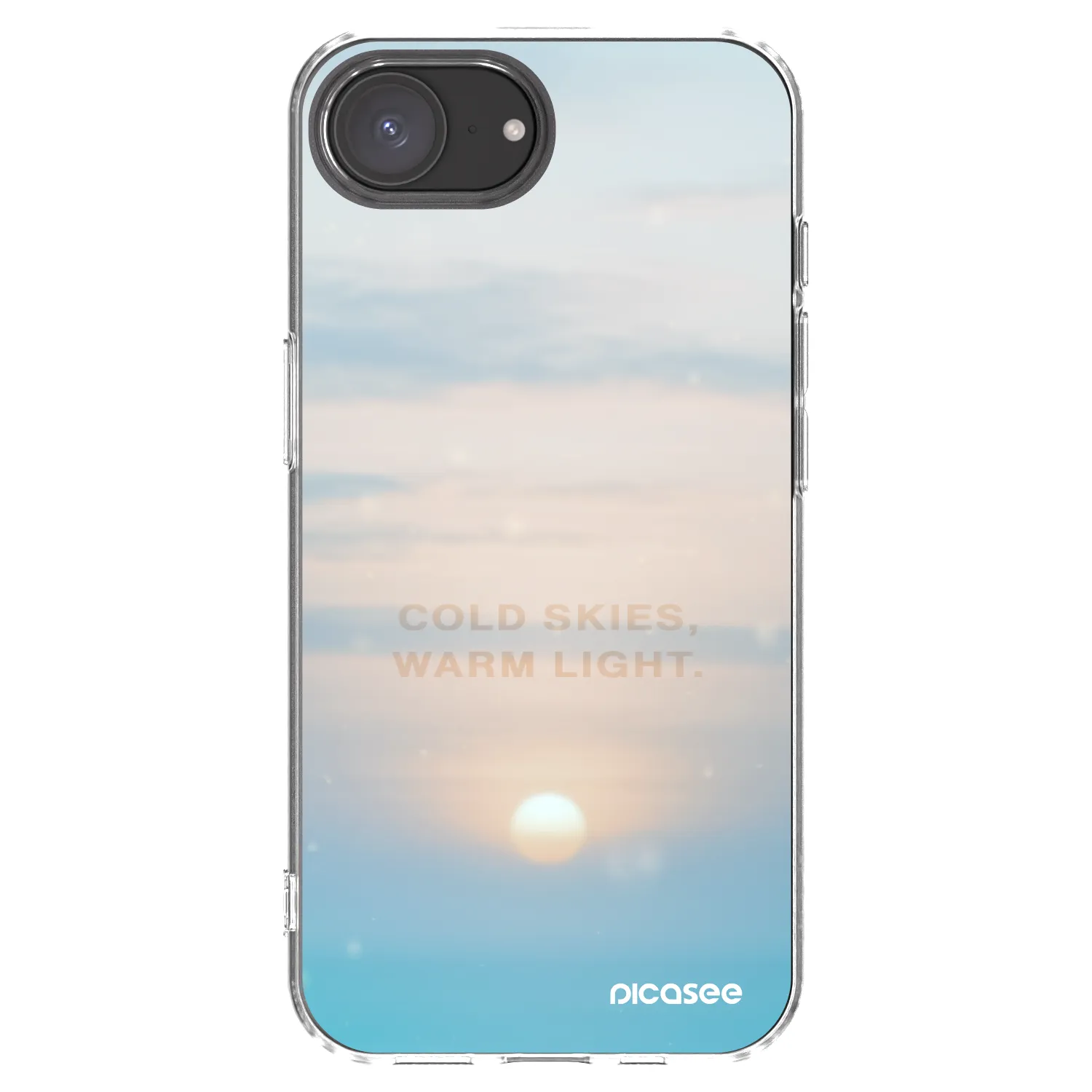 Picasee silikonska prozirna maskica za Apple iPhone 16e - COLD SKIES