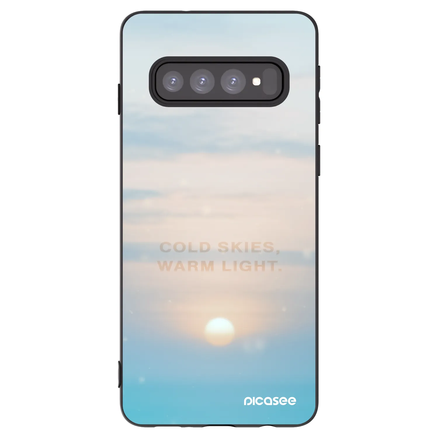 Picasee crna silikonska maskica za Samsung Galaxy S10 G973 - COLD SKIES
