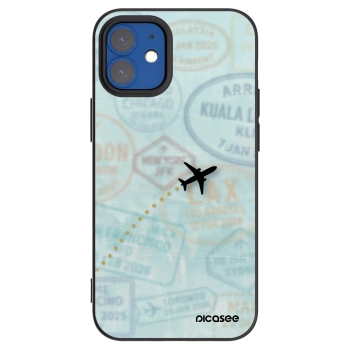 Picasee crna silikonska maskica za Apple iPhone 12 mini - FLIGHT PATH